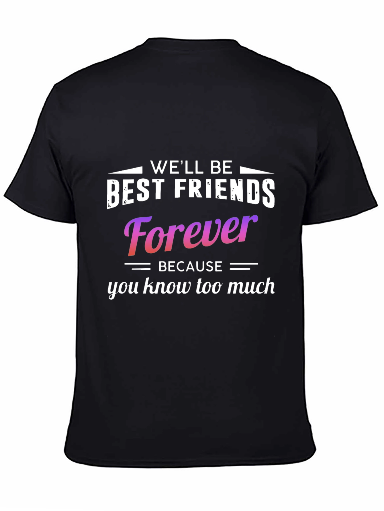 Black Funny Best Friends Forever Graphic Tee view 4