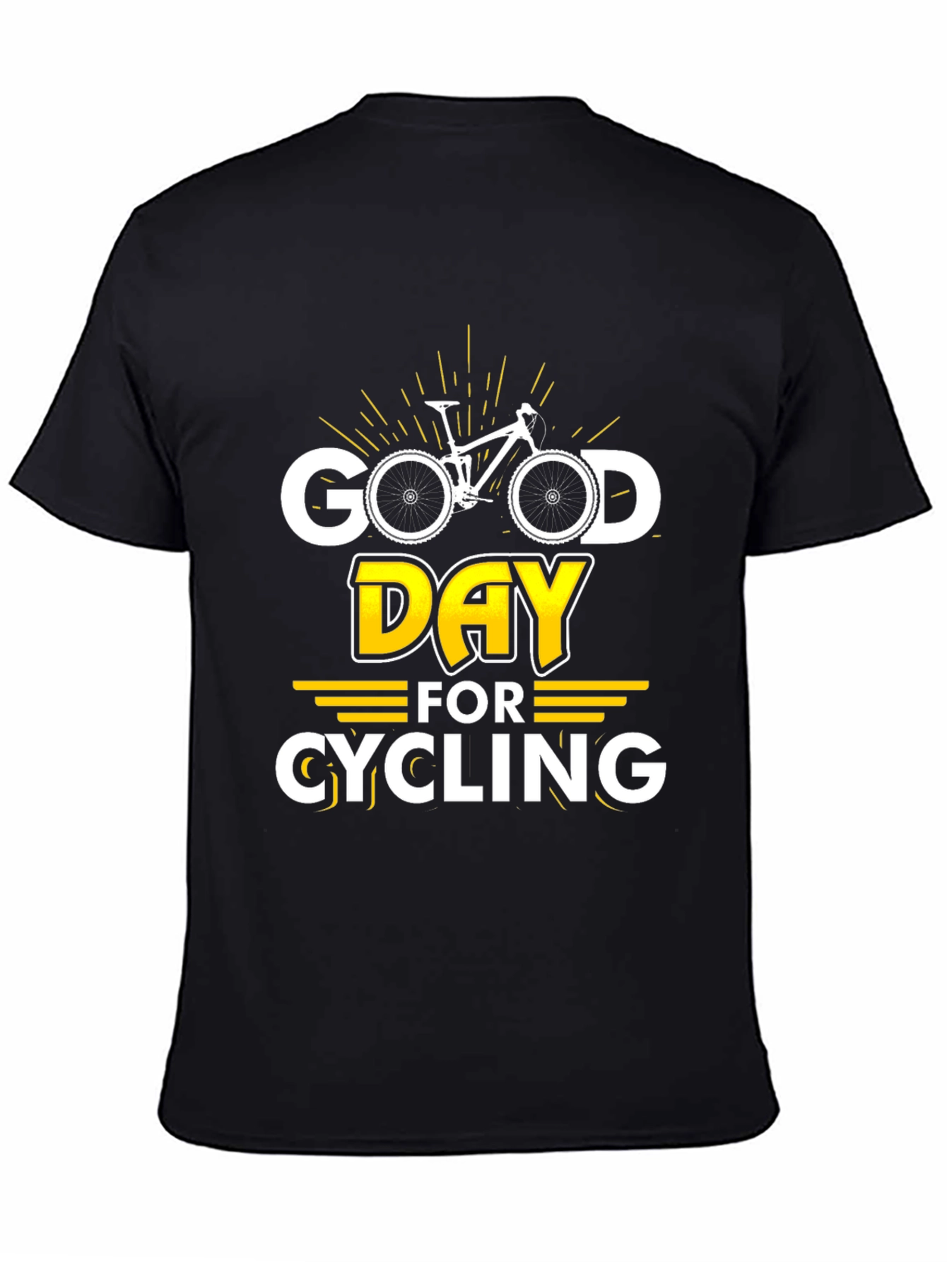 Black Good Day for Cycling Graphic T-Shirt view 4