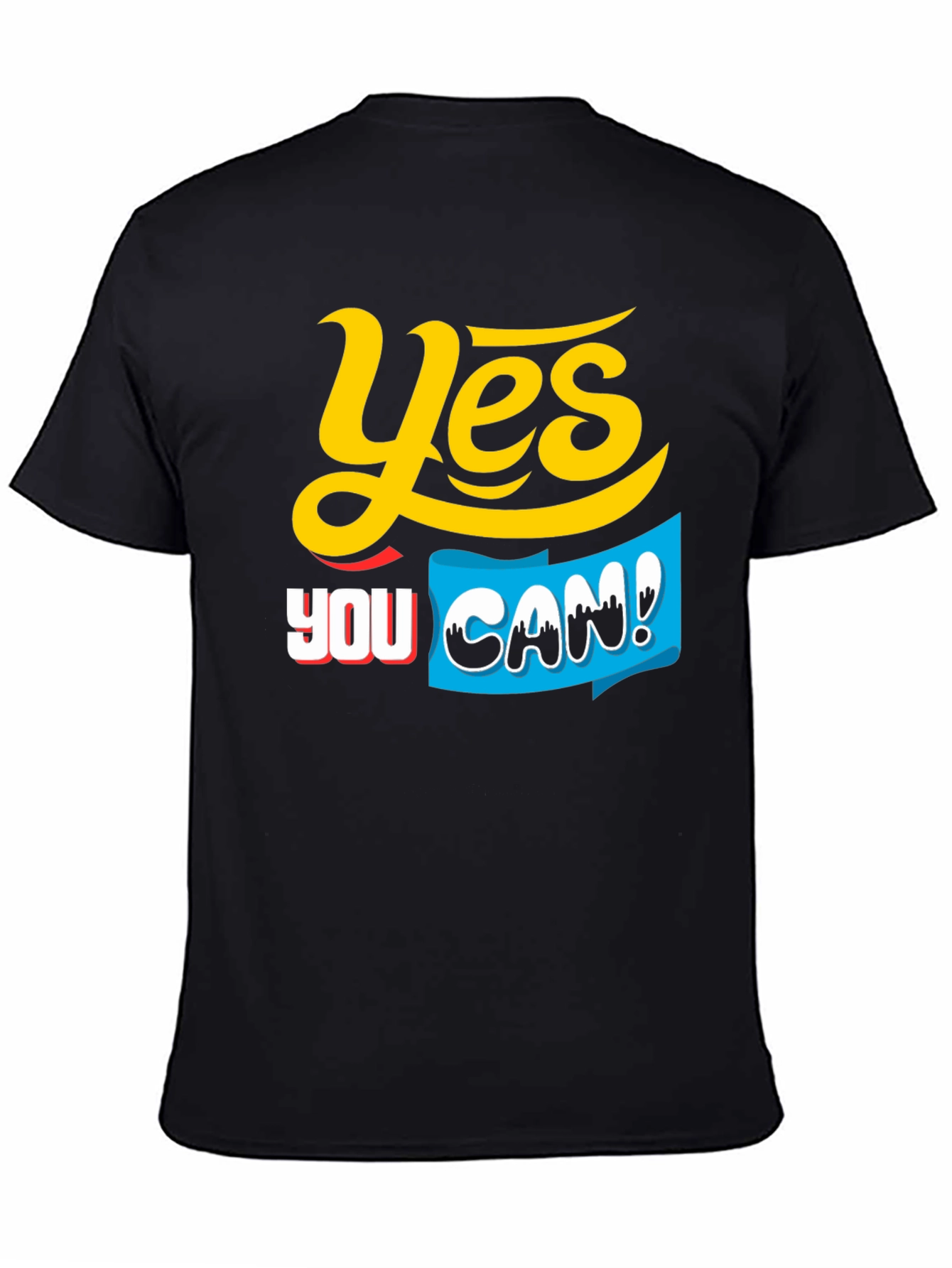 Black Yes You Can! Graphic T-Shirt view 4