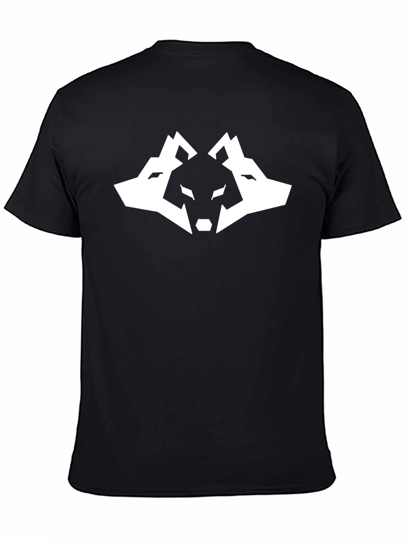 Black Triple Wolf Head Graphic Black T-Shirt view 4
