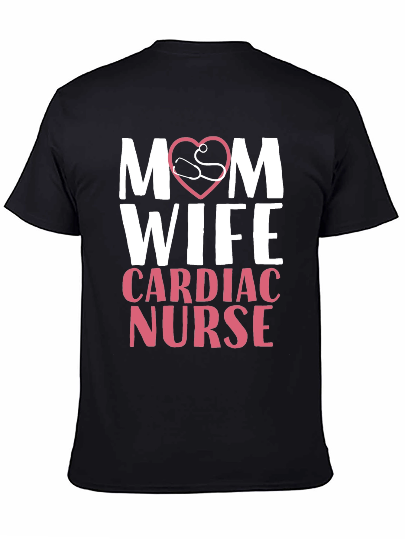 Black Mom Wife Cardiac Nurse T-Shirt view 4