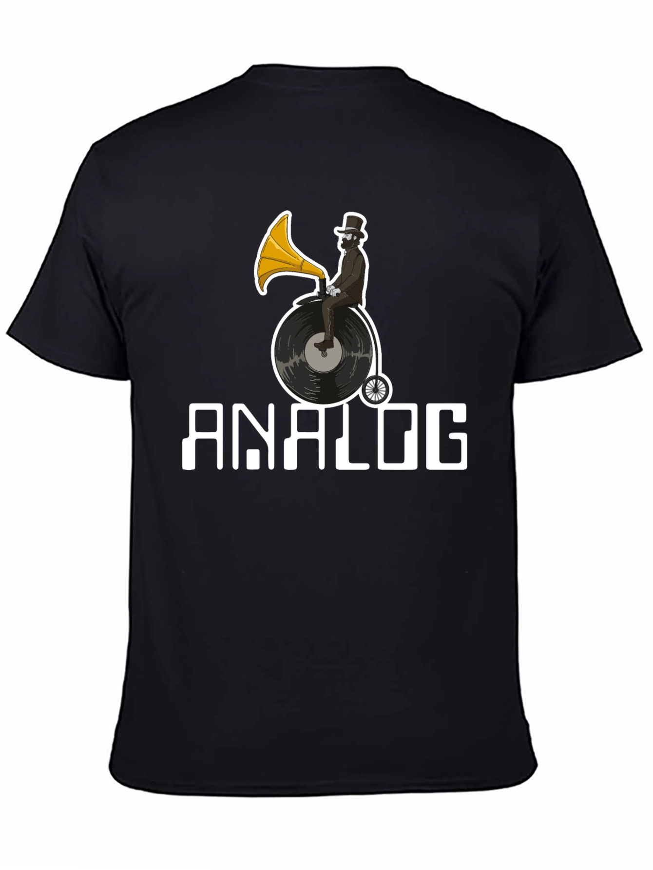 Black Analog Vinyl Record T-Shirt view 4