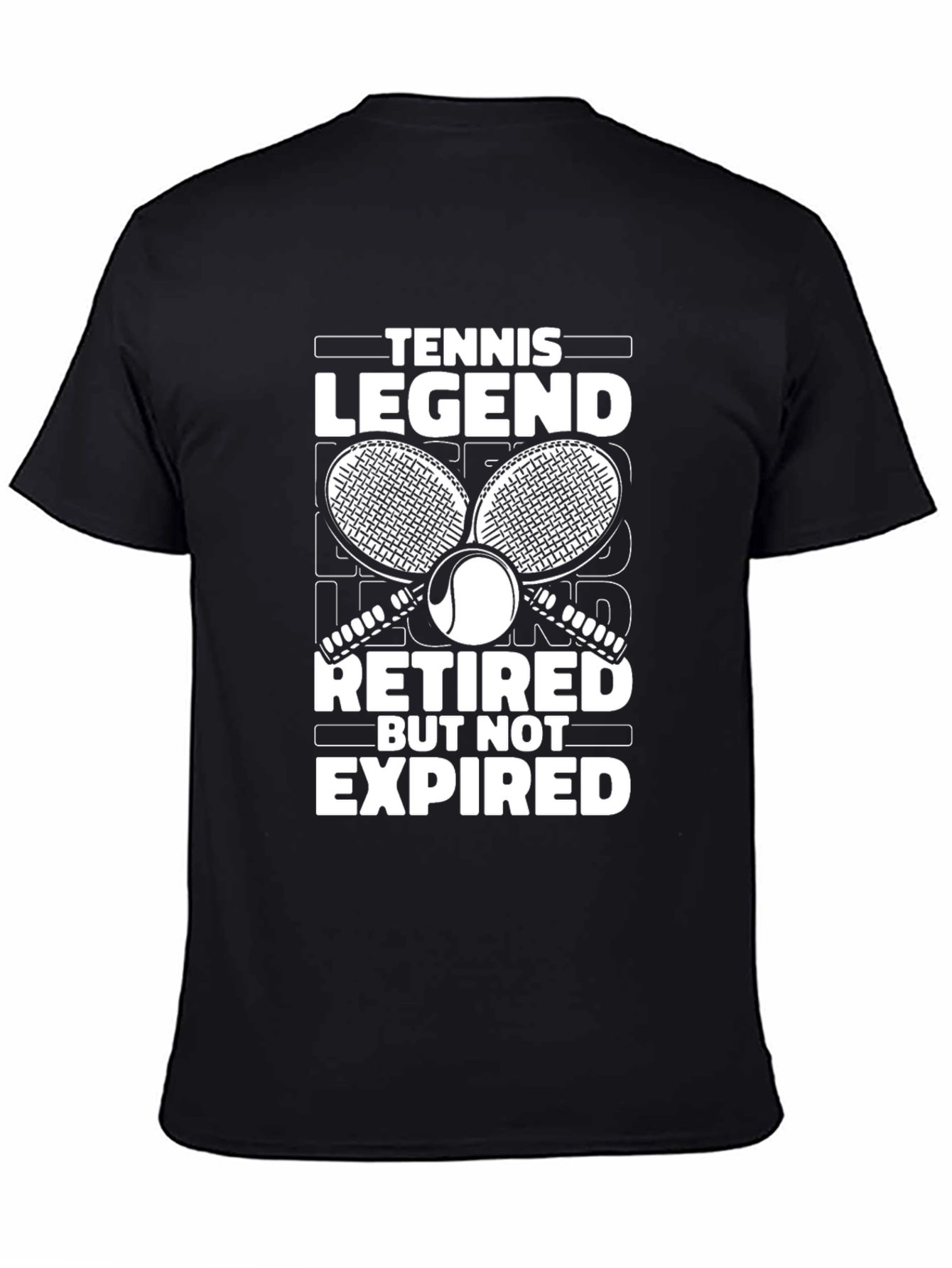 Black Tennis Legend Retired T-Shirt view 4