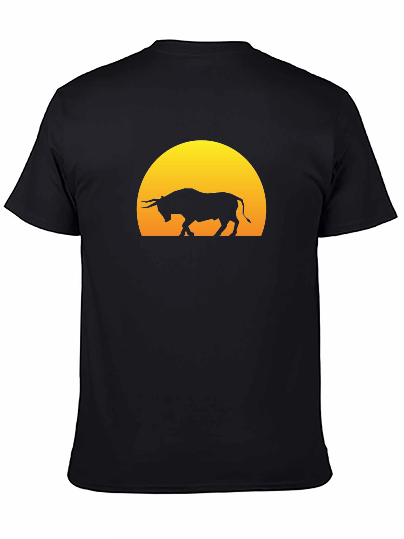 Black Bull Silhouette Graphic Tee - Black view 4