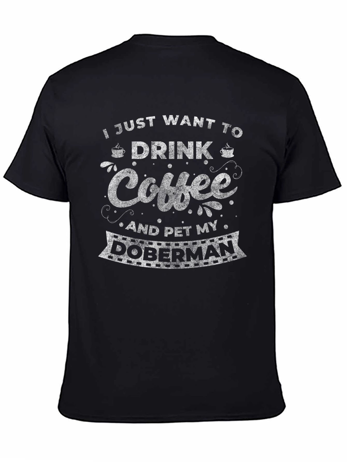 Black Coffee and Doberman Graphic Tee view 4