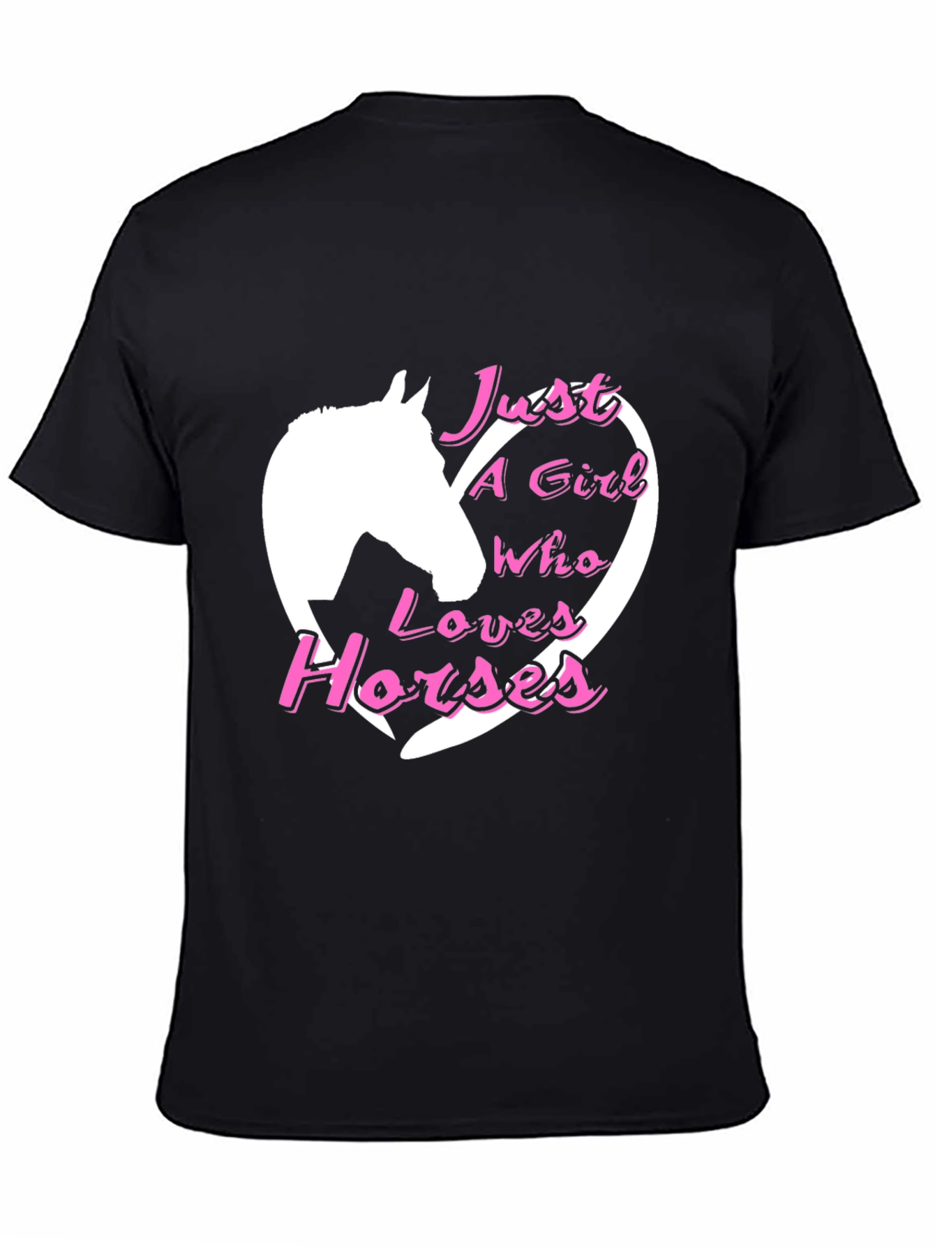 Black Just A Girl Who Loves Horses Black T-Shirt view 4