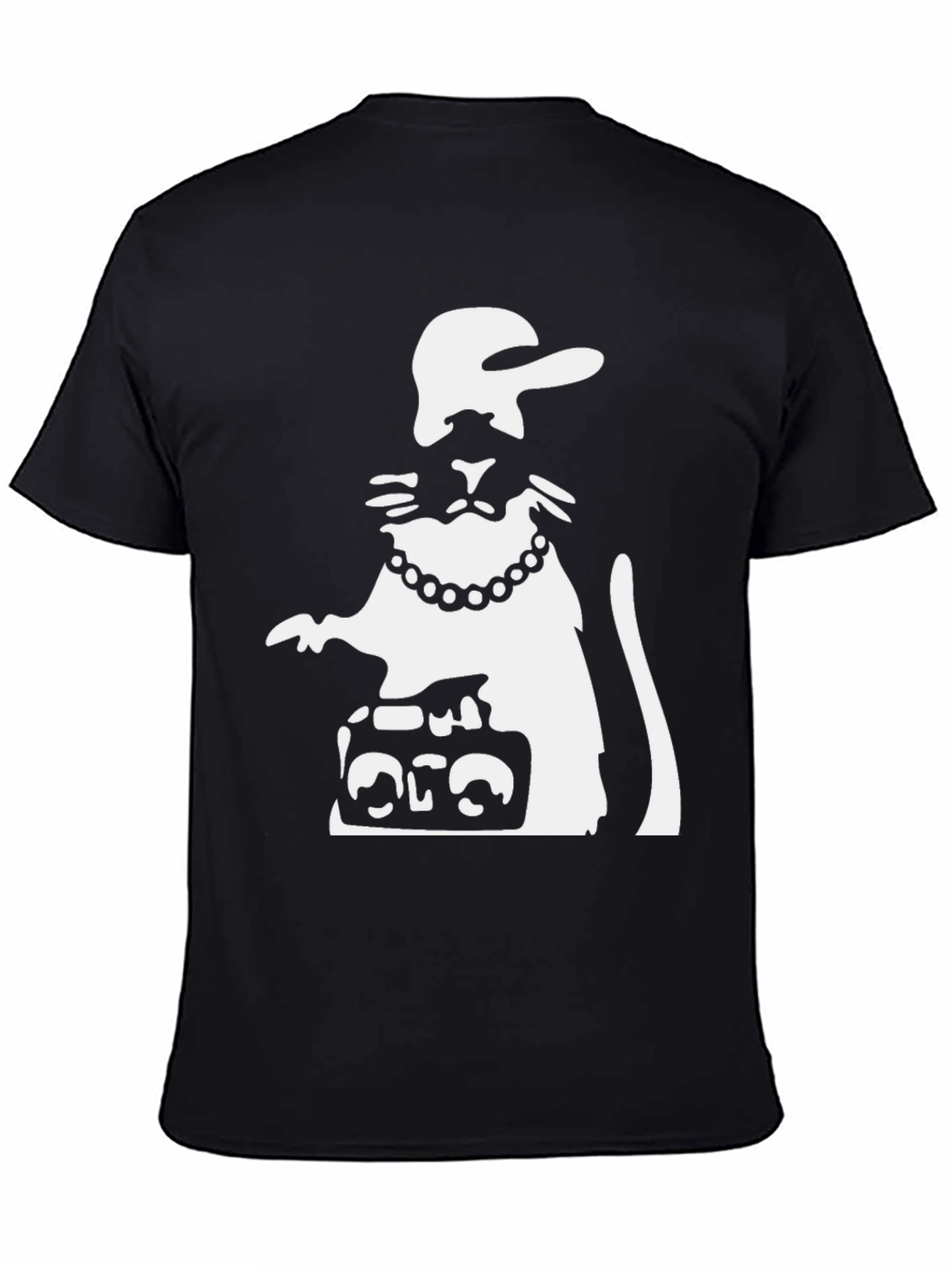 Black Rat Boombox Graphic Tee - Streetwear Cool view 4