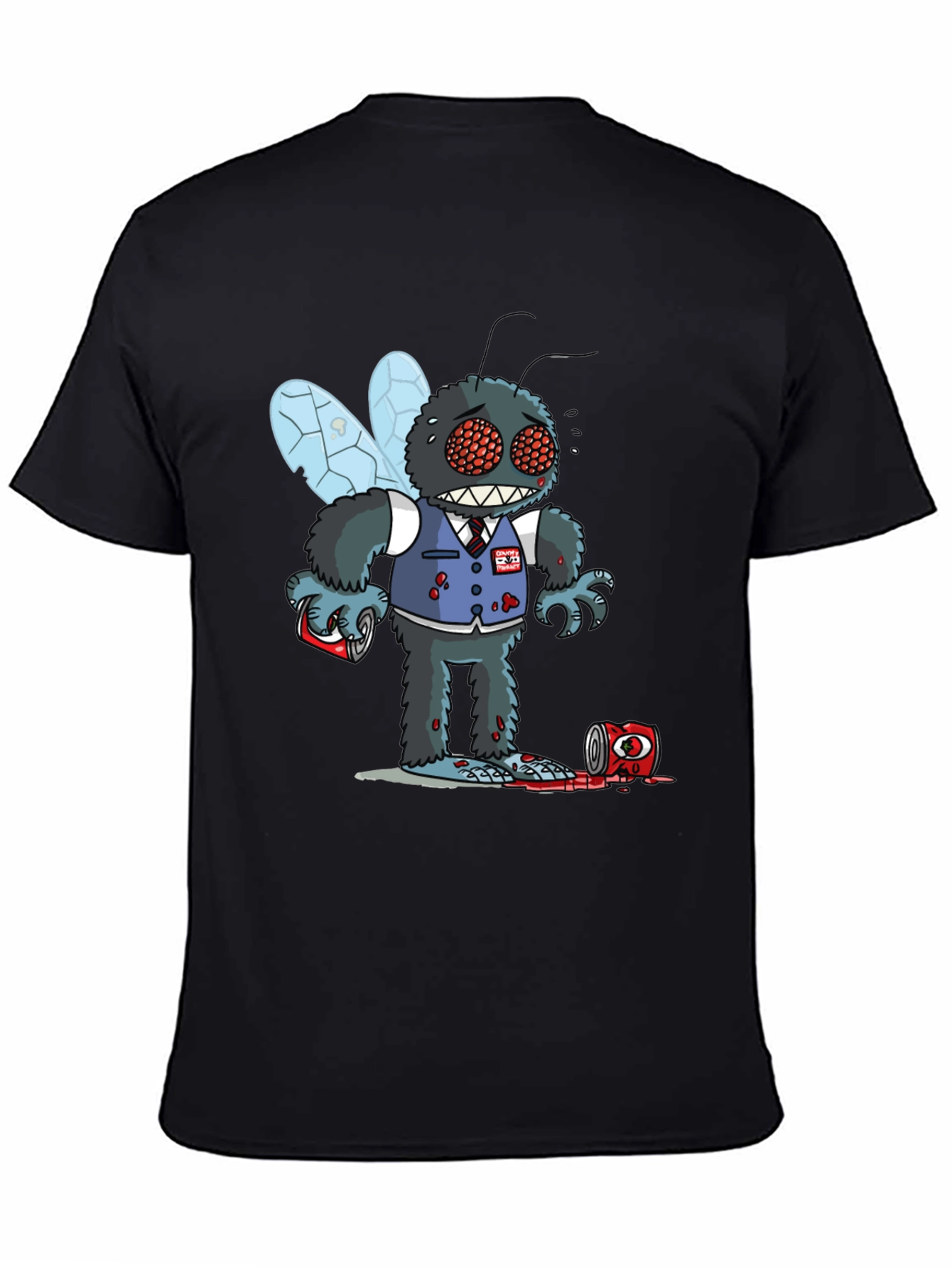 Black Creepy Fly T-Shirt view 4