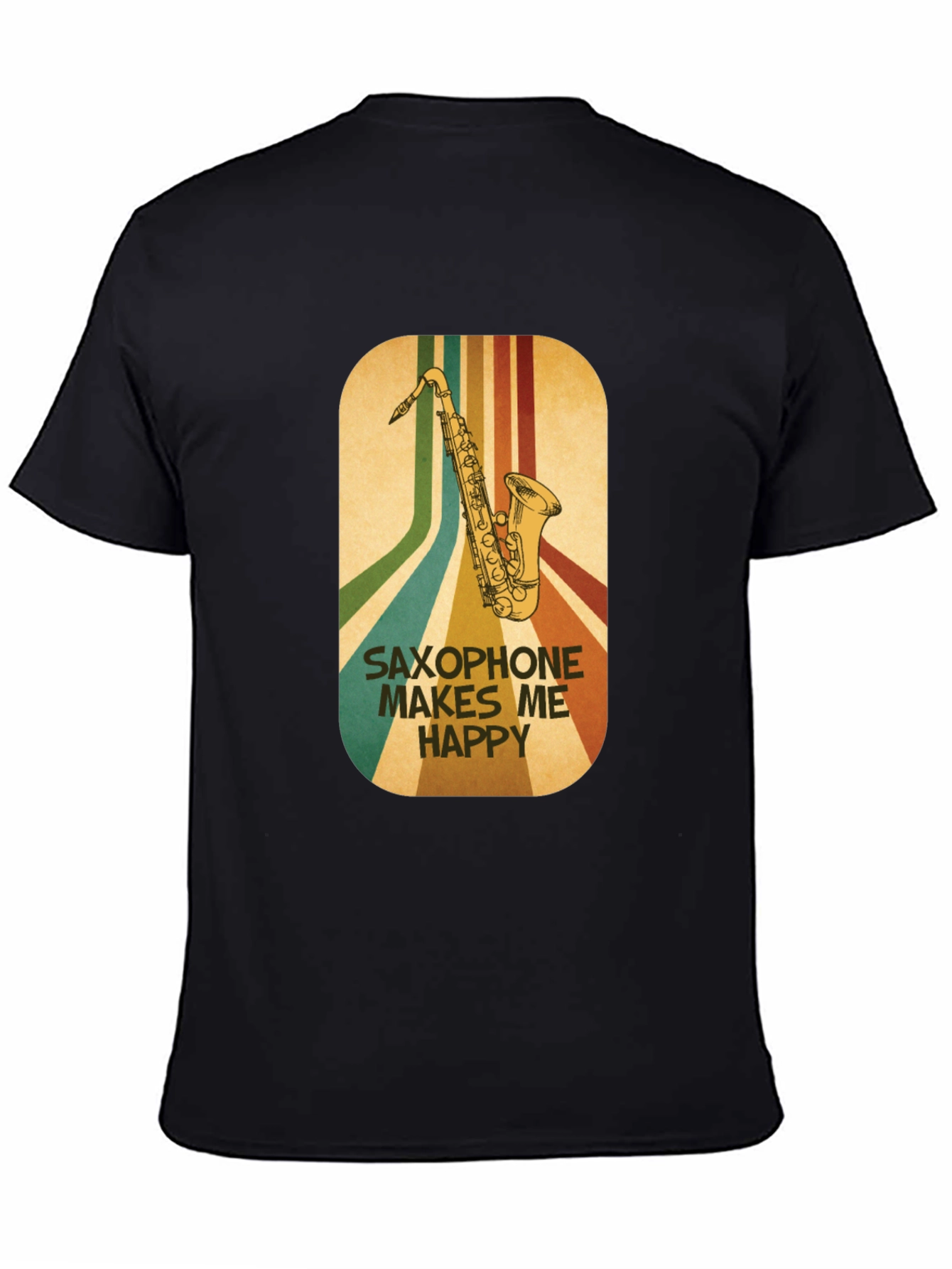 Black Saxophone Makes Me Happy Graphic Tee view 4