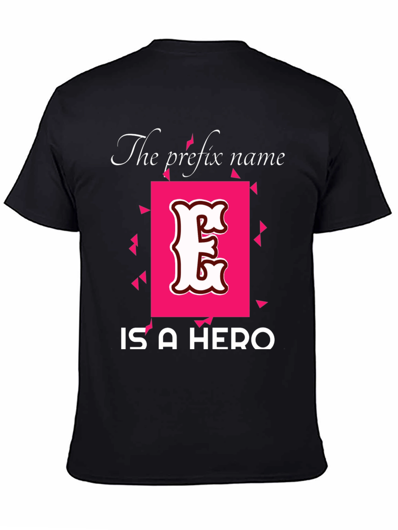 Black Prefix Name Hero T-Shirt - Black Graphic Tee view 4