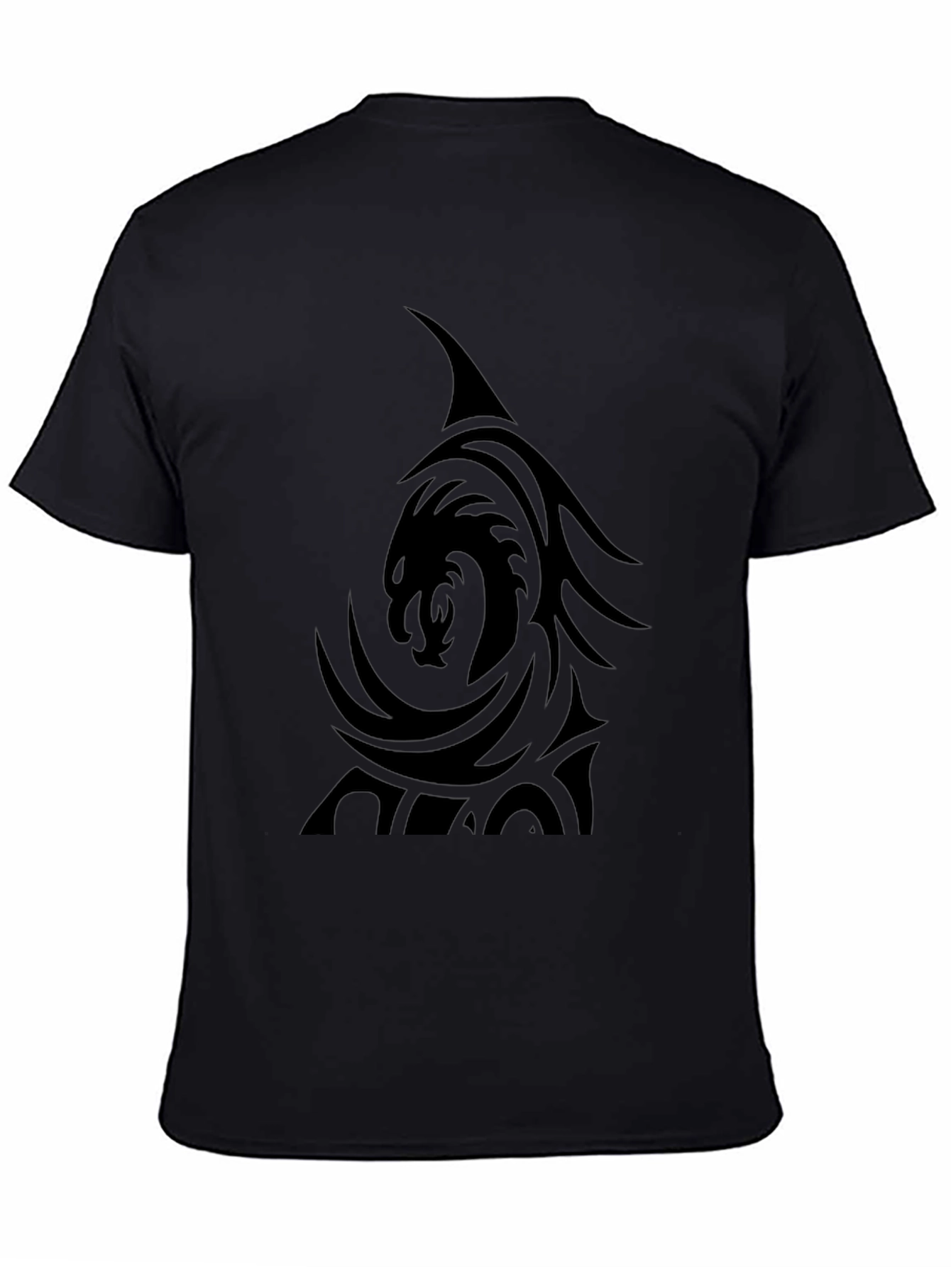 Black Black Dragon Graphic Tee - Men's Casual T-Shirt view 4
