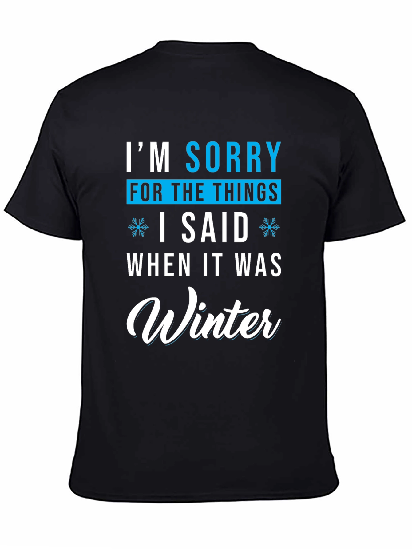 Black Funny Winter Apology T-Shirt - I'm Sorry Graphic Tee view 4