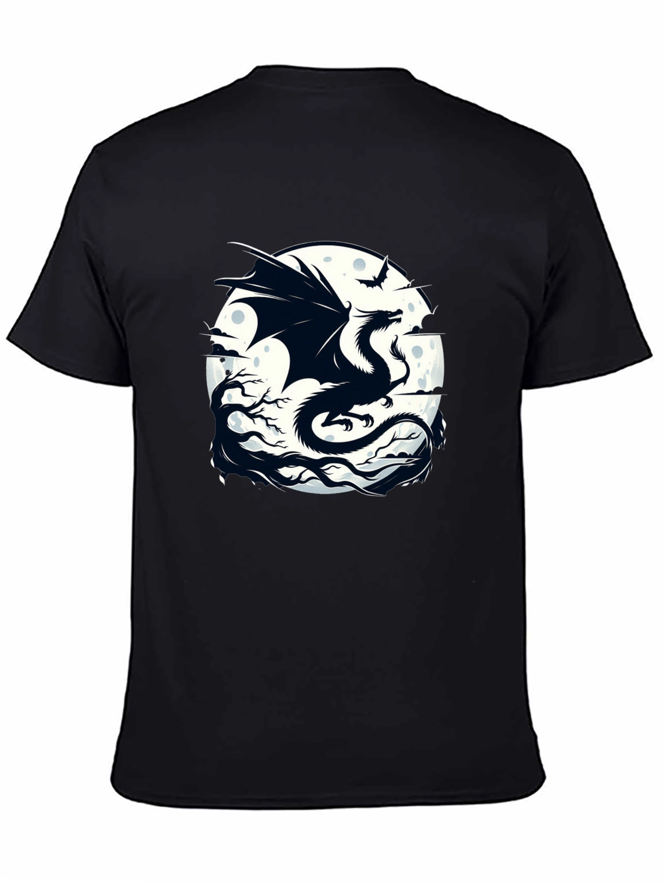 Black Dragon Moon Graphic Tee - Black view 4