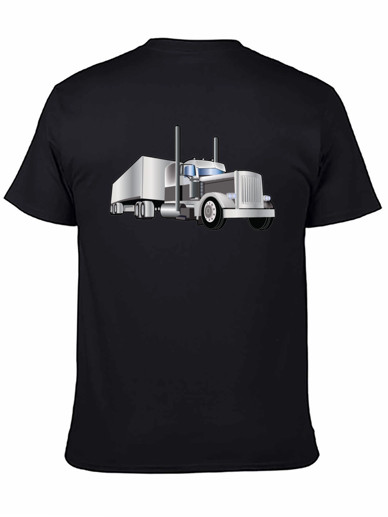 Black Truck Graphic Tee - Black Crew Neck T-Shirt view 4