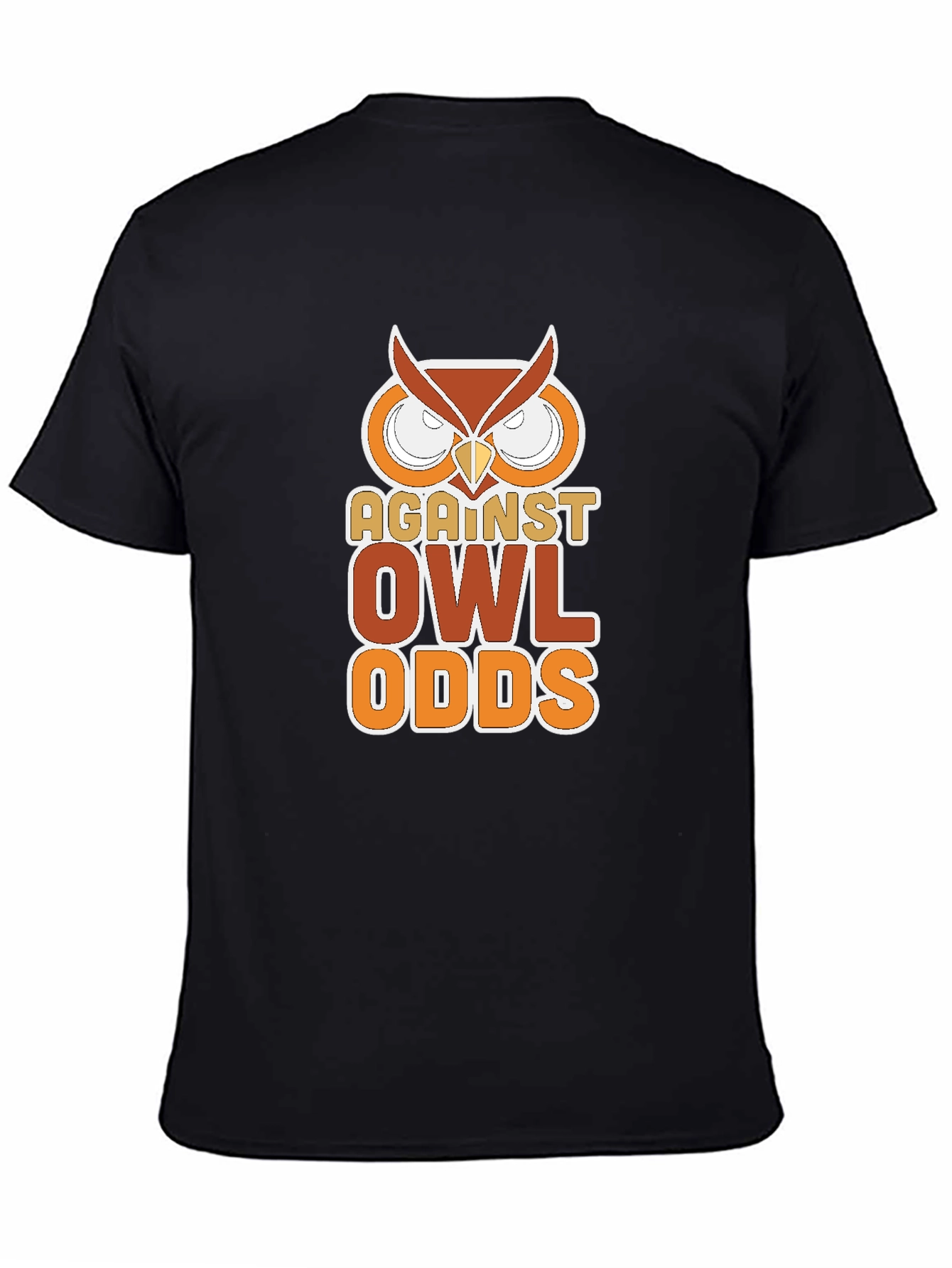 Black Against Owl Odds Graphic T-Shirt - Black view 4