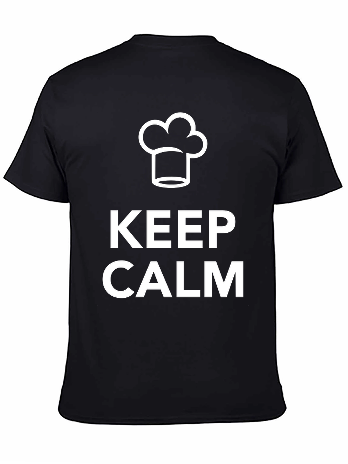 Black Keep Calm Chef T-Shirt - Black, Cotton Comfort view 4