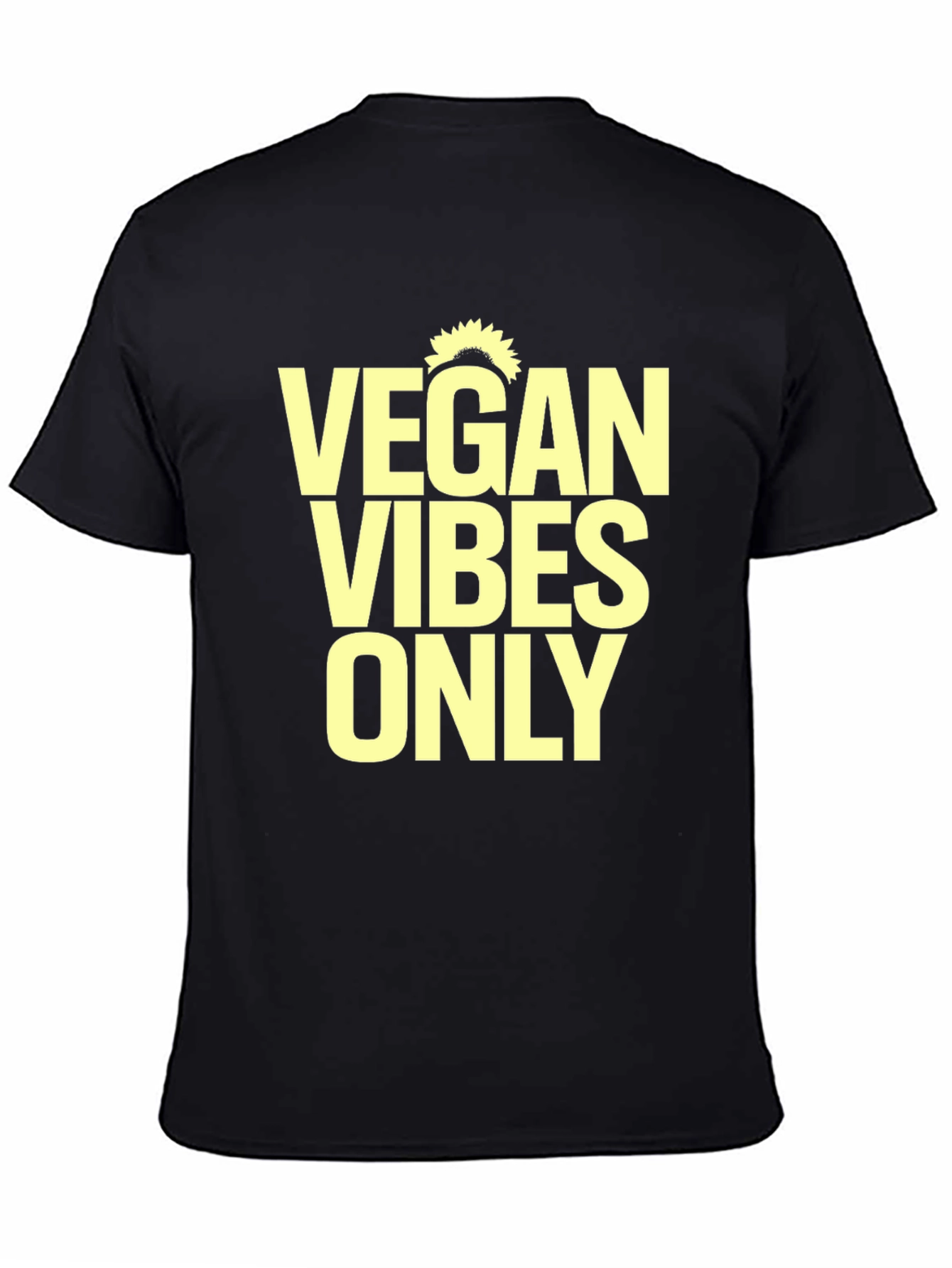 Black Vegan Vibes Only T-Shirt - Unisex Graphic Tee view 4