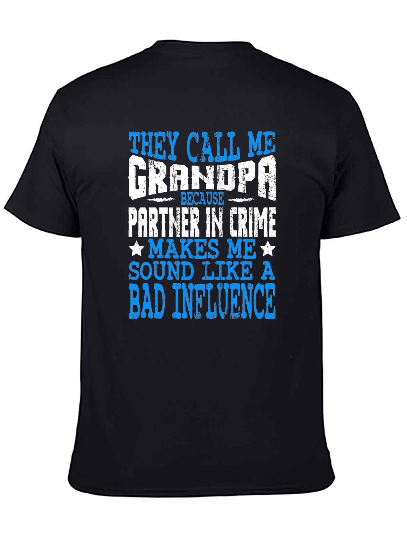 Black Funny Grandpa T-Shirt - Bad Influence view 4