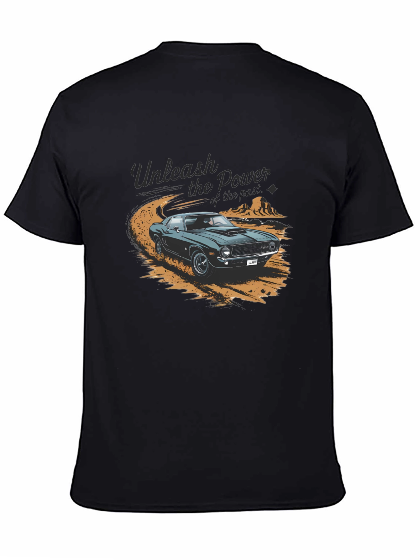 Black Unleash the Power Car Graphic T-Shirt view 4