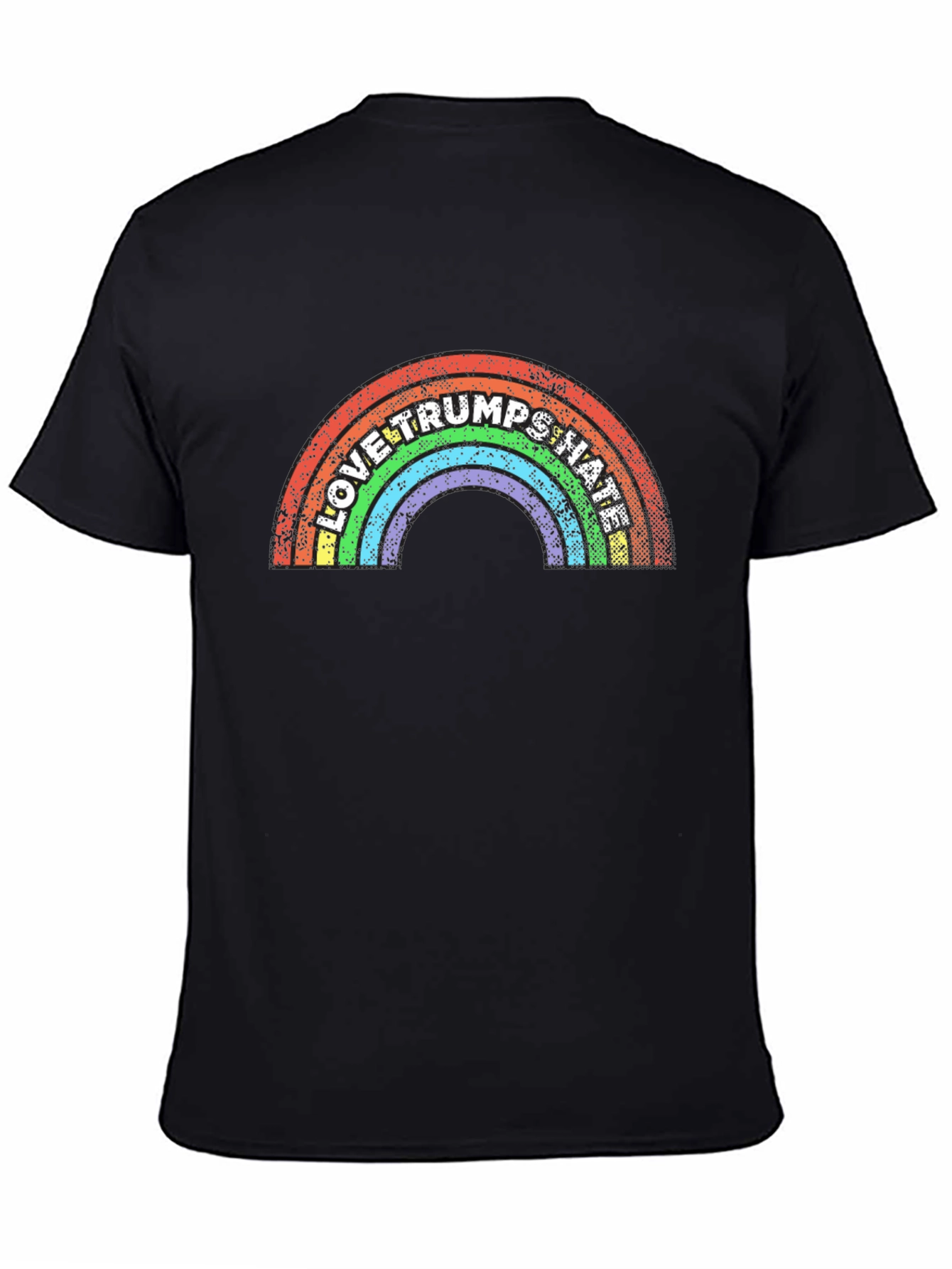 Black Love Trumps Hate Rainbow Graphic T-Shirt view 4