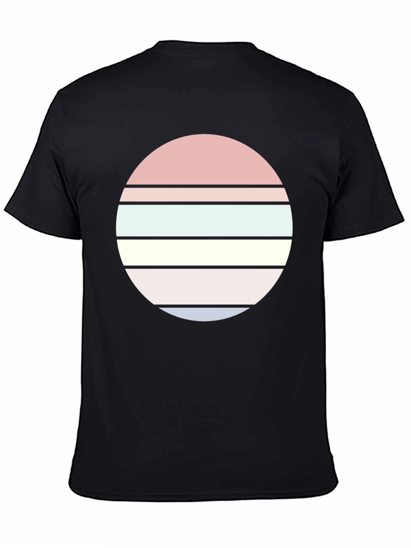 Black Retro Sunset Graphic Tee - Stylish Cotton Blend T-Shirt view 4