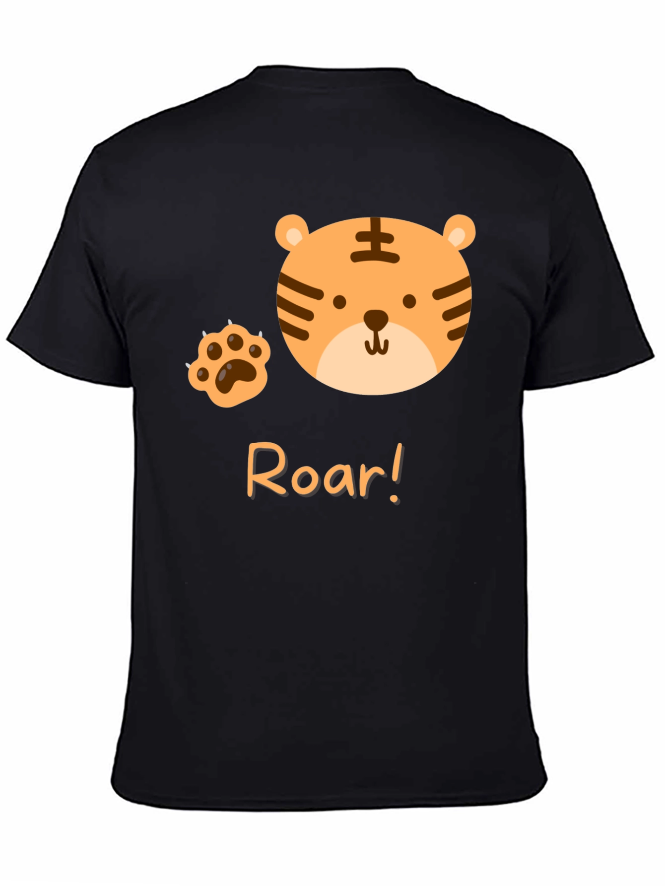 Black Roar Tiger Graphic Tee - Cute Black T-Shirt view 4