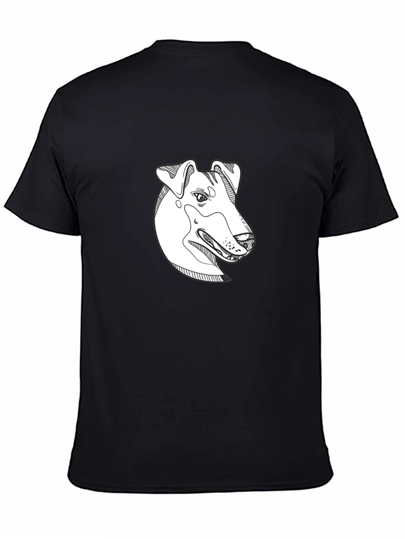 Dog Sketch Black T-Shirt - 4
