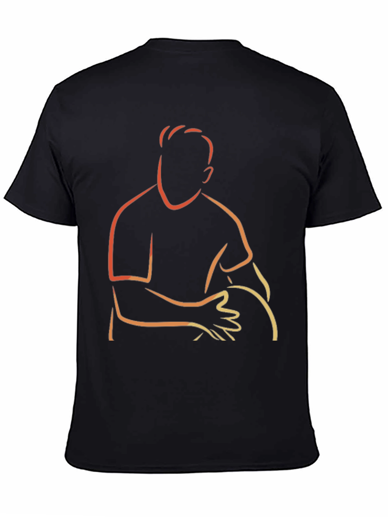 Black Minimalist Drummer Graphic Tee - Modern Line Art view 4
