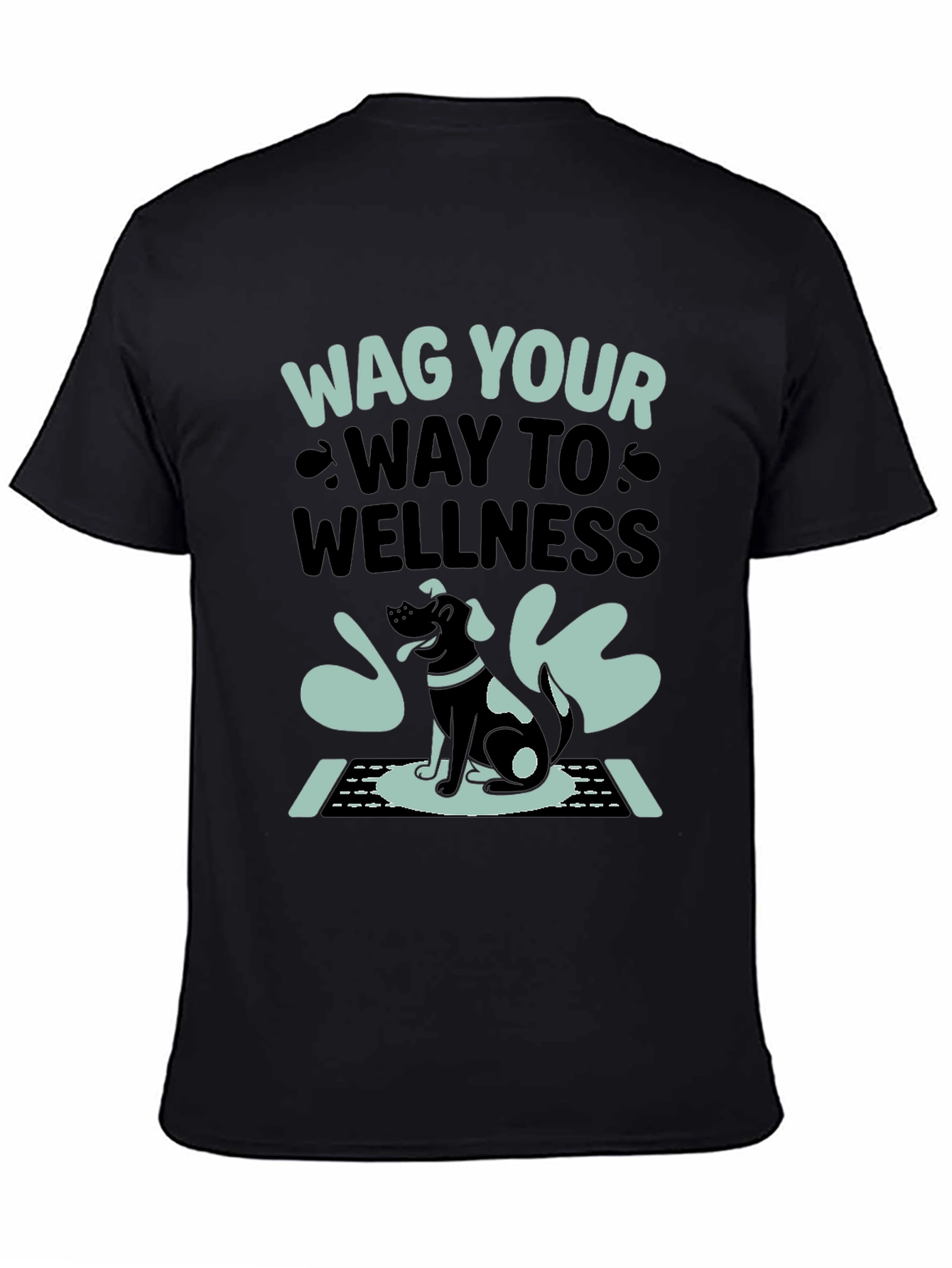 Black Wag Your Way to Wellness T-Shirt - Black view 4
