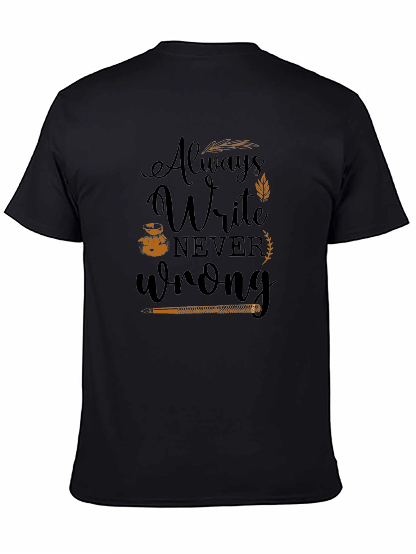 Black Always Write Graphic Tee - Black view 4