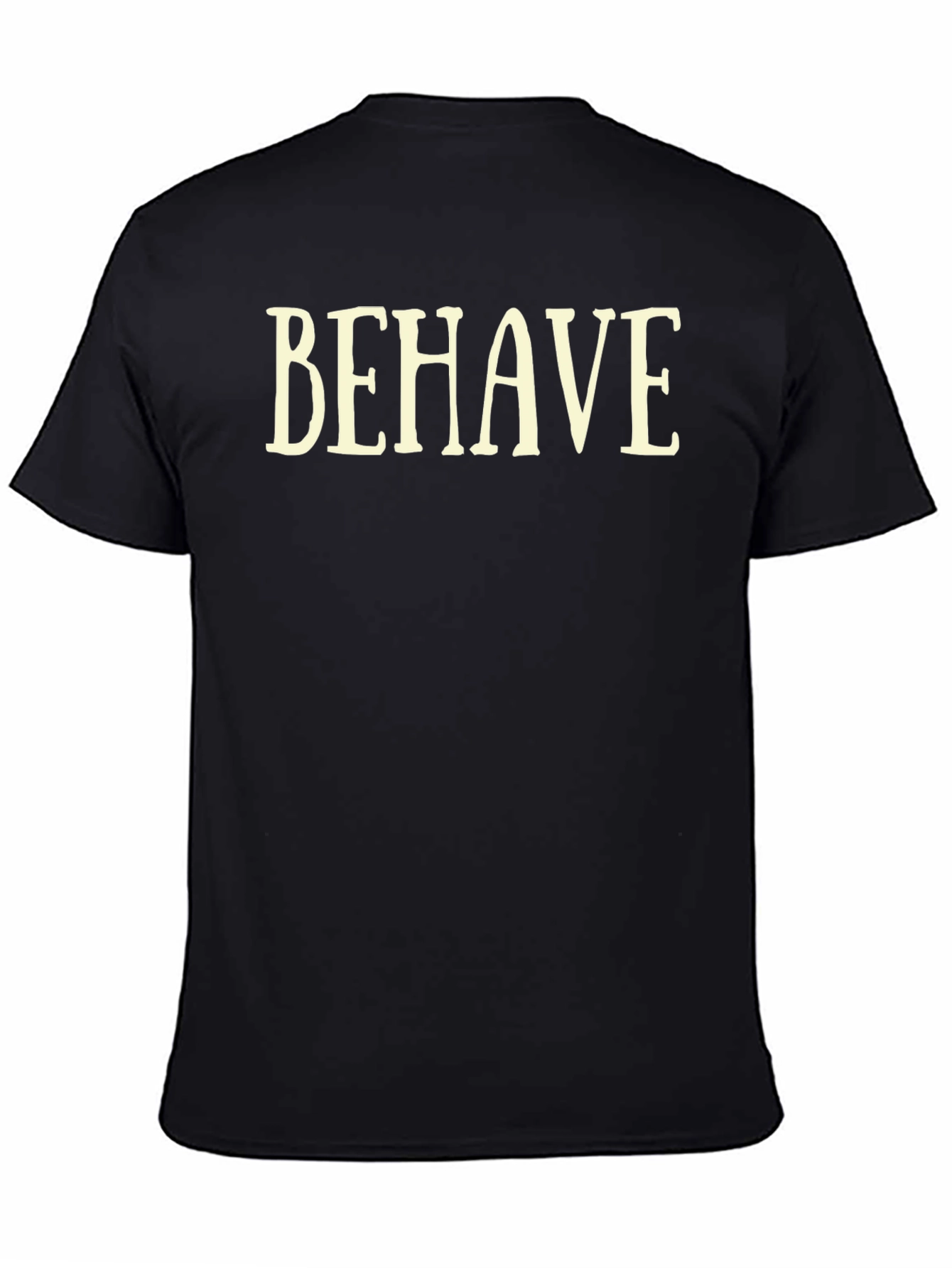 Black Behave T-Shirt - Classic Black Tee view 4