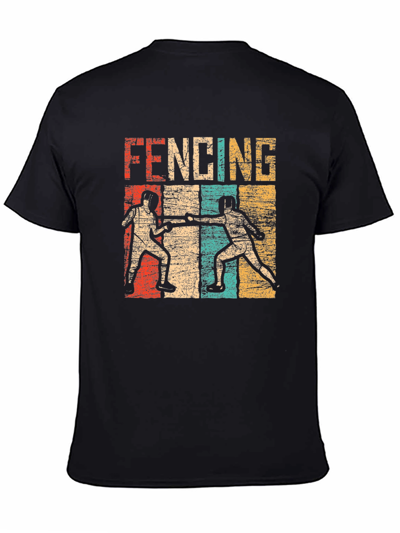 Black Vintage Fencing T-Shirt view 4