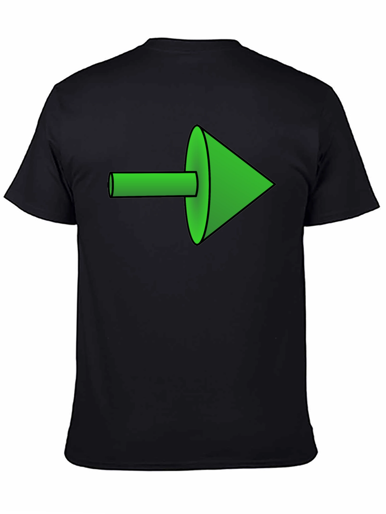 Black Green Arrow Graphic Black Tee view 4
