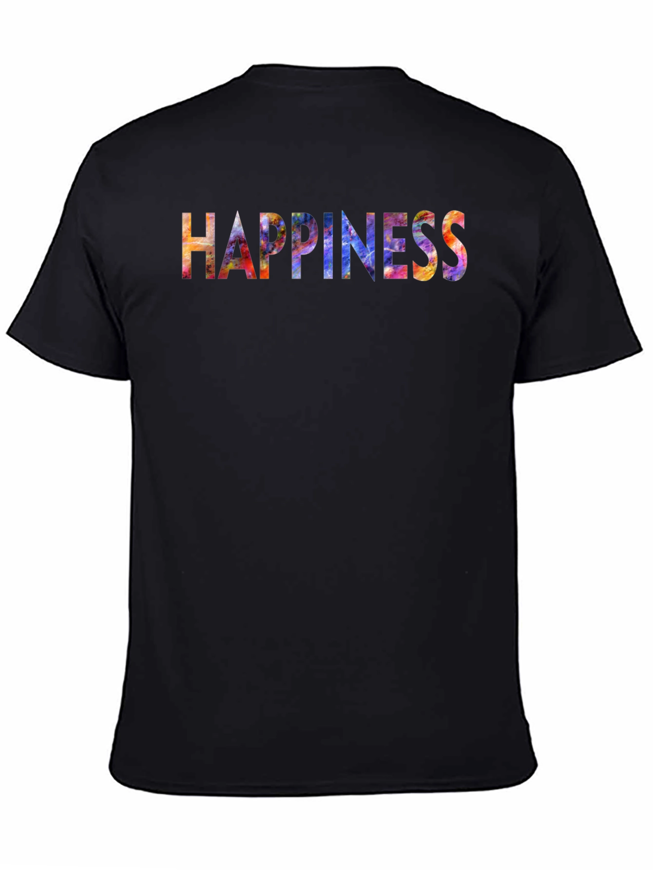Black Happiness Graphic T-Shirt - Men's Black Tee view 4