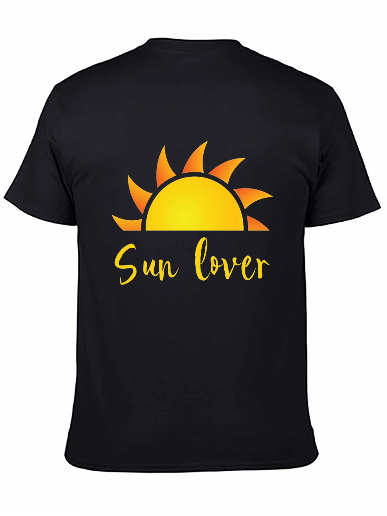 Black Sun Lover Graphic Black T-Shirt view 4