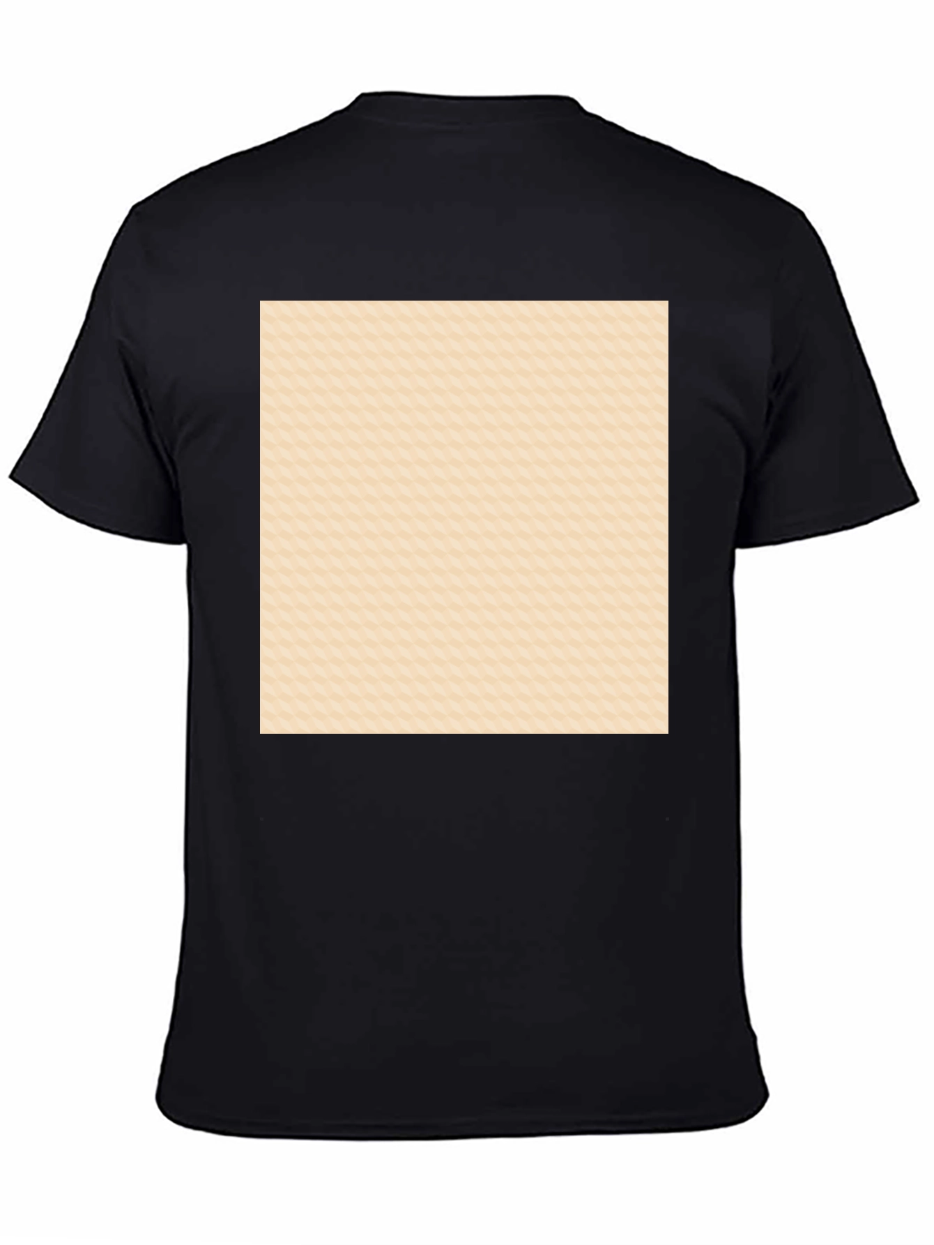 Black Men's Black Crew Neck Tee with Abstract Pattern view 4