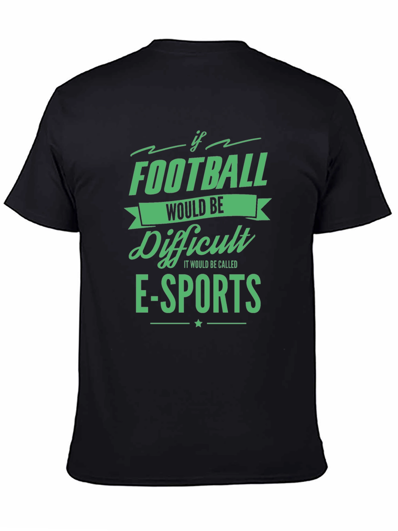 Black Football vs Esports Black Graphic Tee view 4