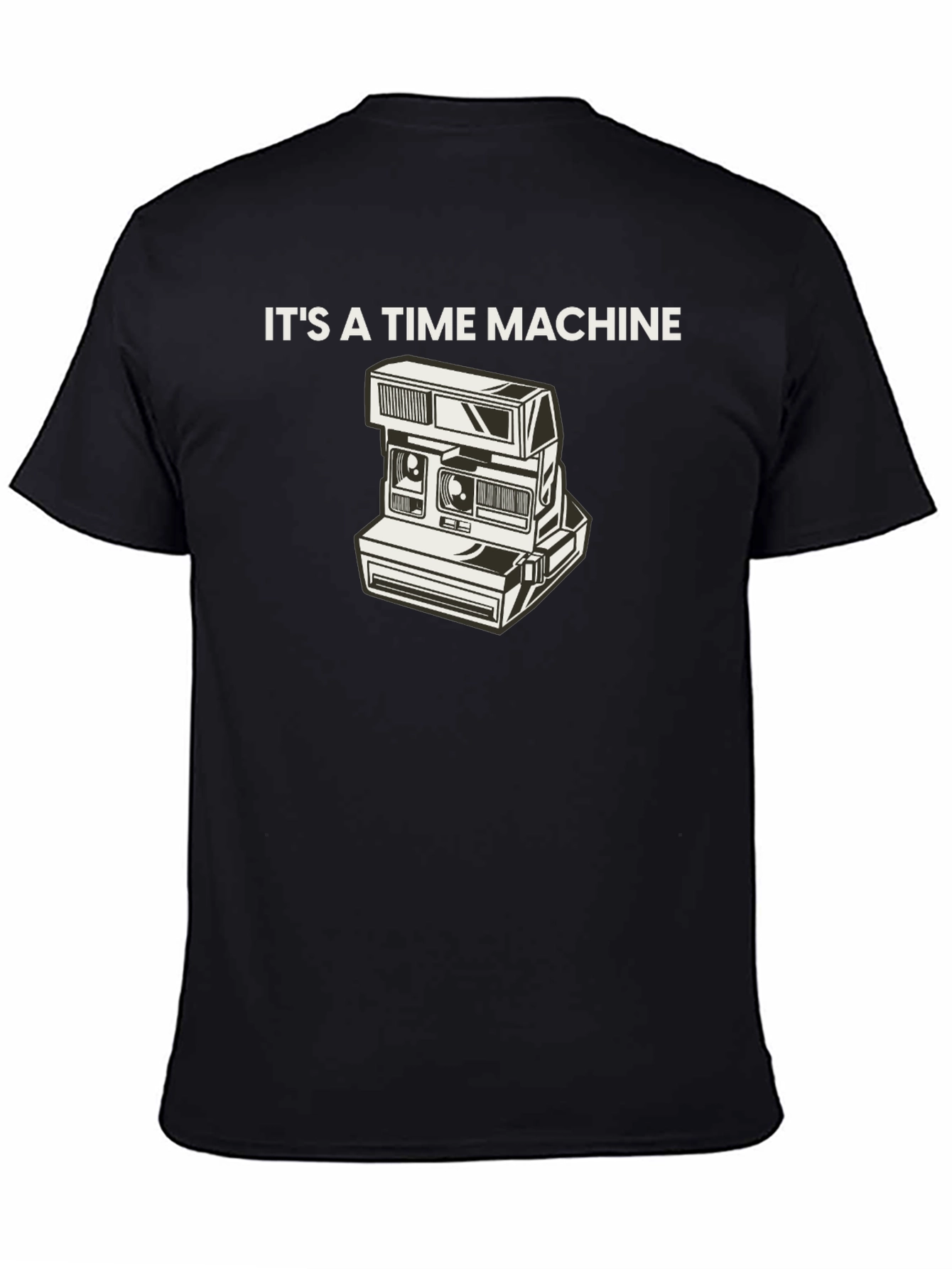 Black Retro Camera Time Machine Graphic Tee - Black view 4