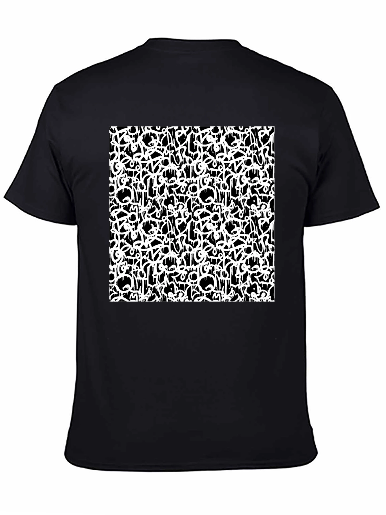 Black Graffiti Art Black T-Shirt - Street Style Cool view 4
