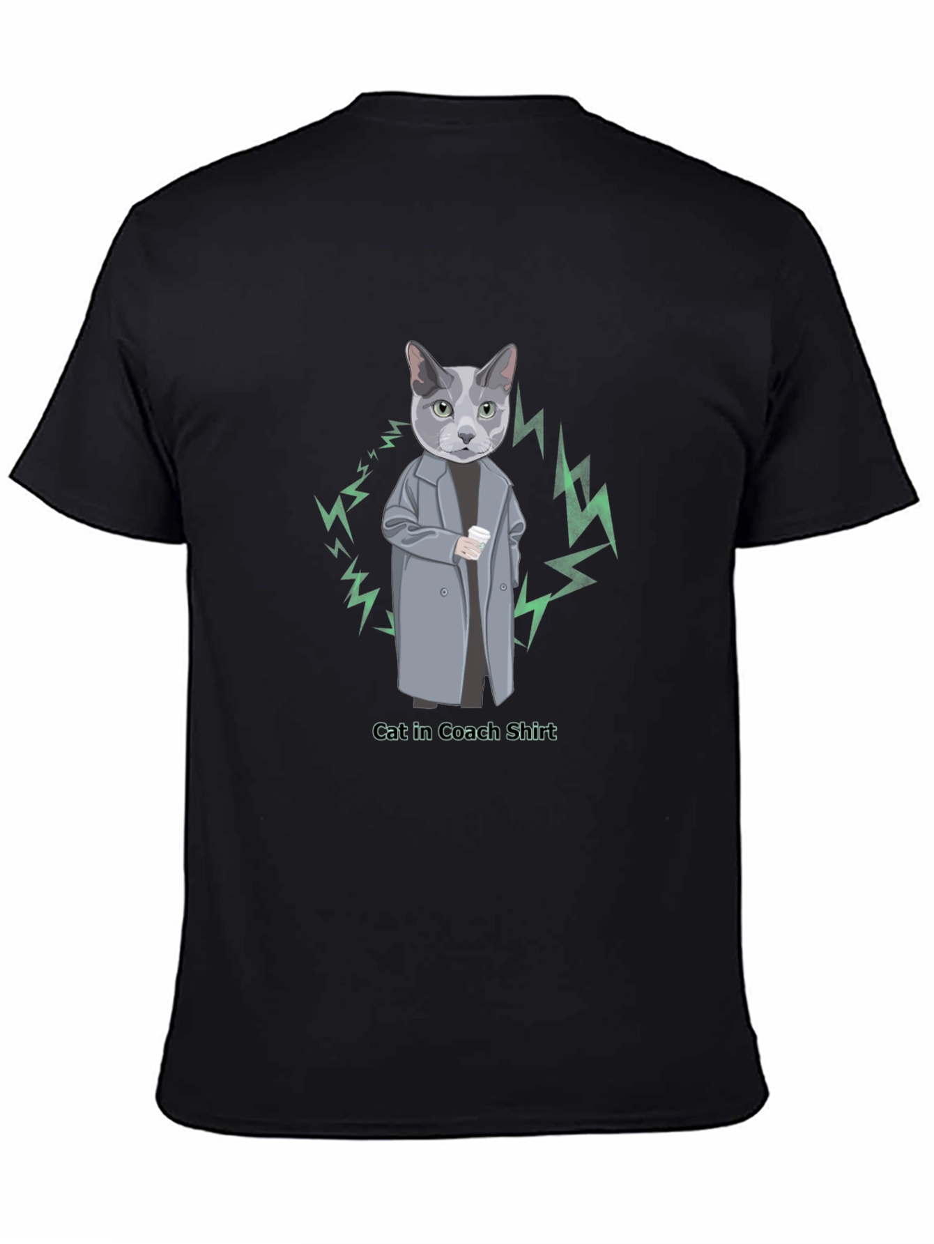 Black Cool Cat in Coach T-Shirt view 4