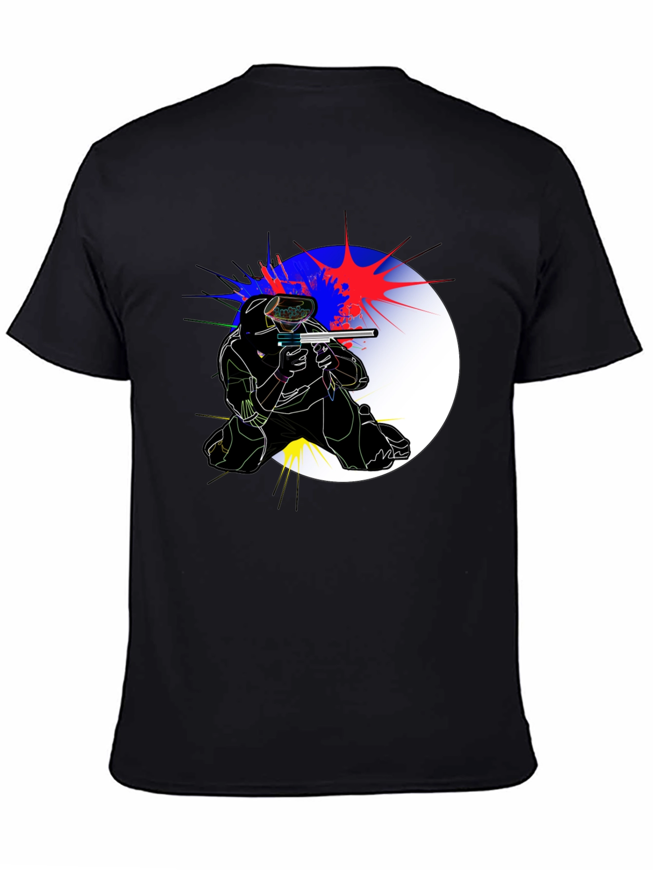 Black Paintball Player Graphic Tee - Action Ready! view 4