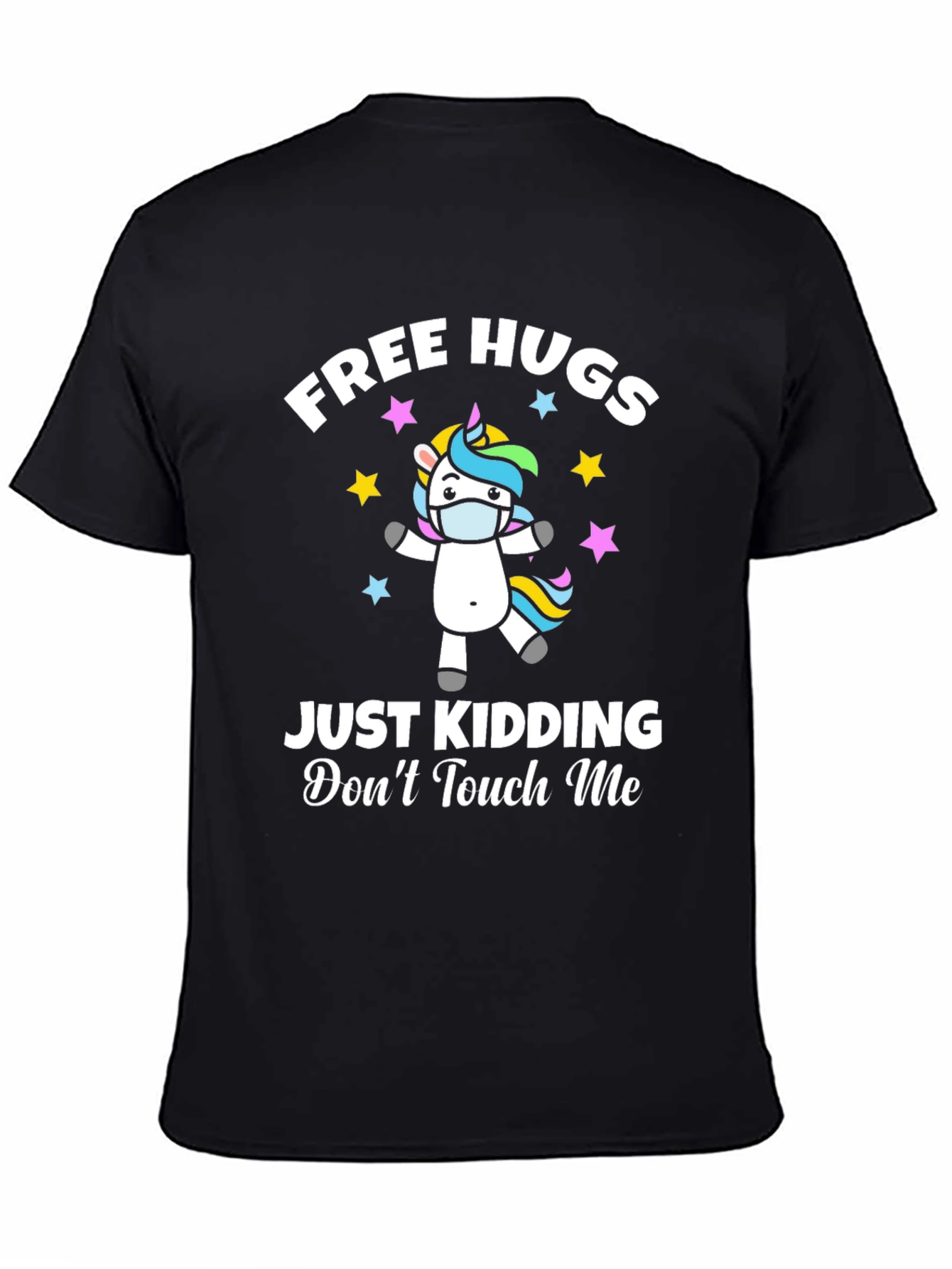 Black Free Hugs - Just Kidding T-Shirt view 4