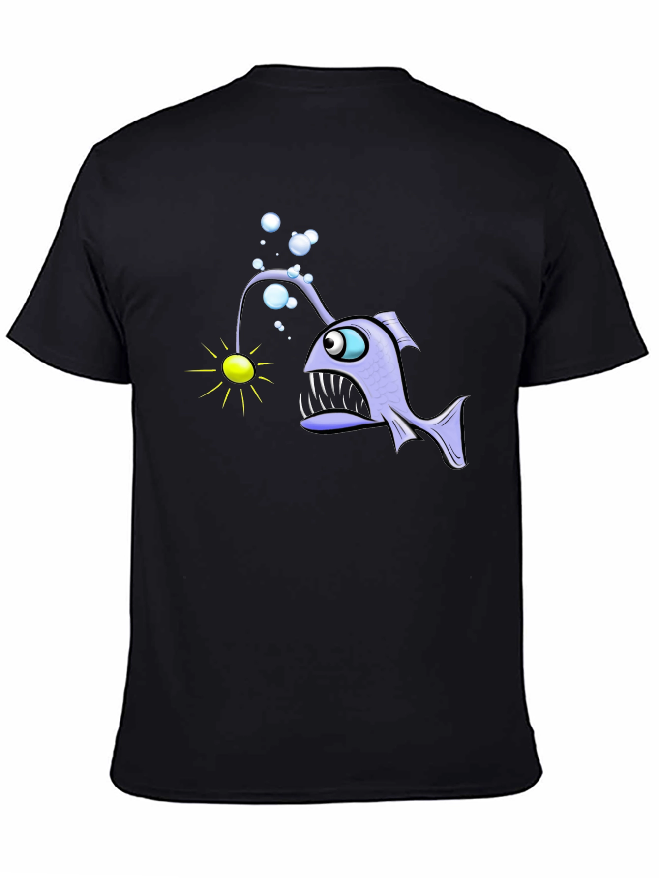 Black Angler Fish Graphic T-Shirt - Unique Design view 4