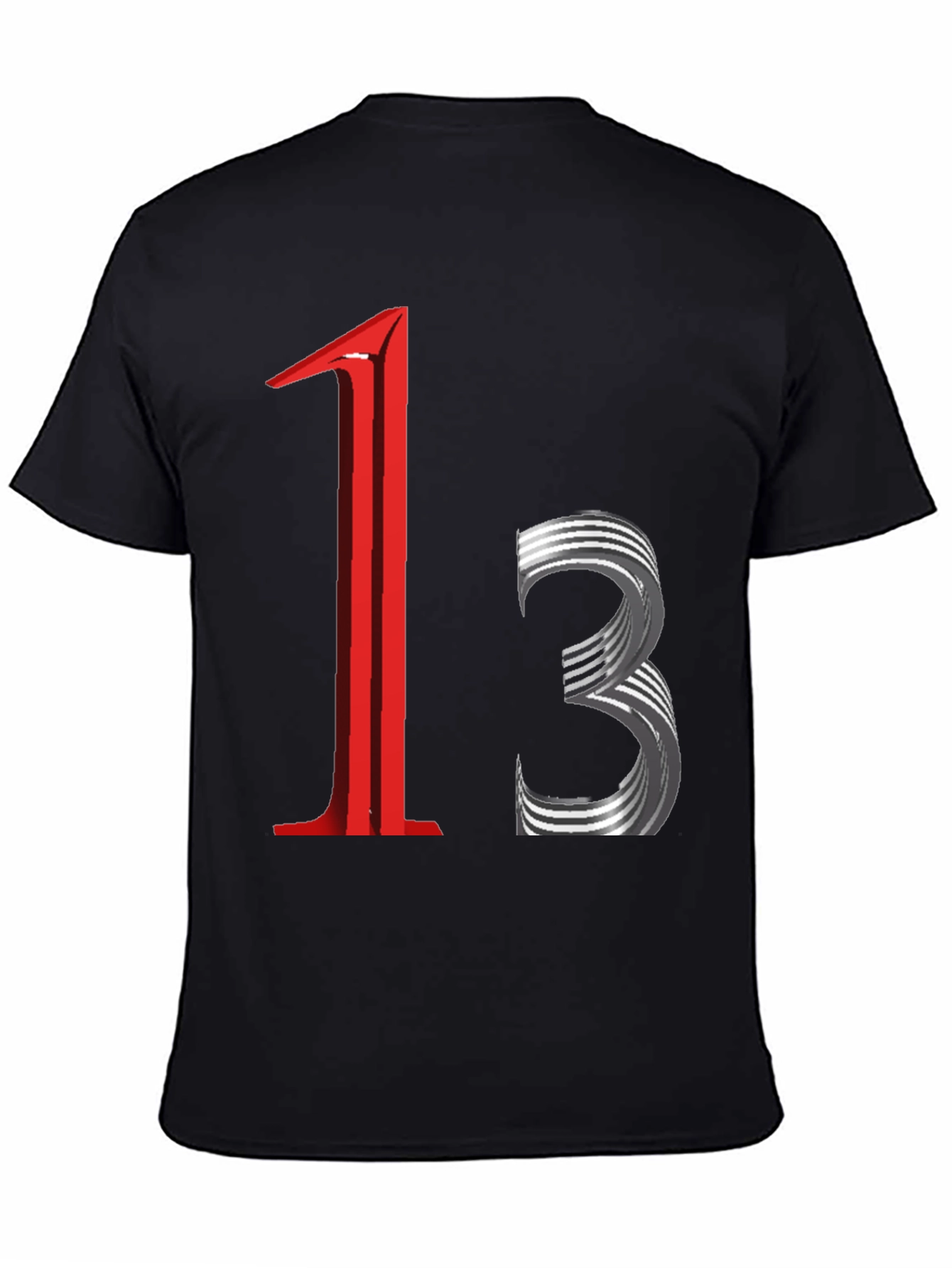 Black Edgy Graphic Tee - 13 Design view 4