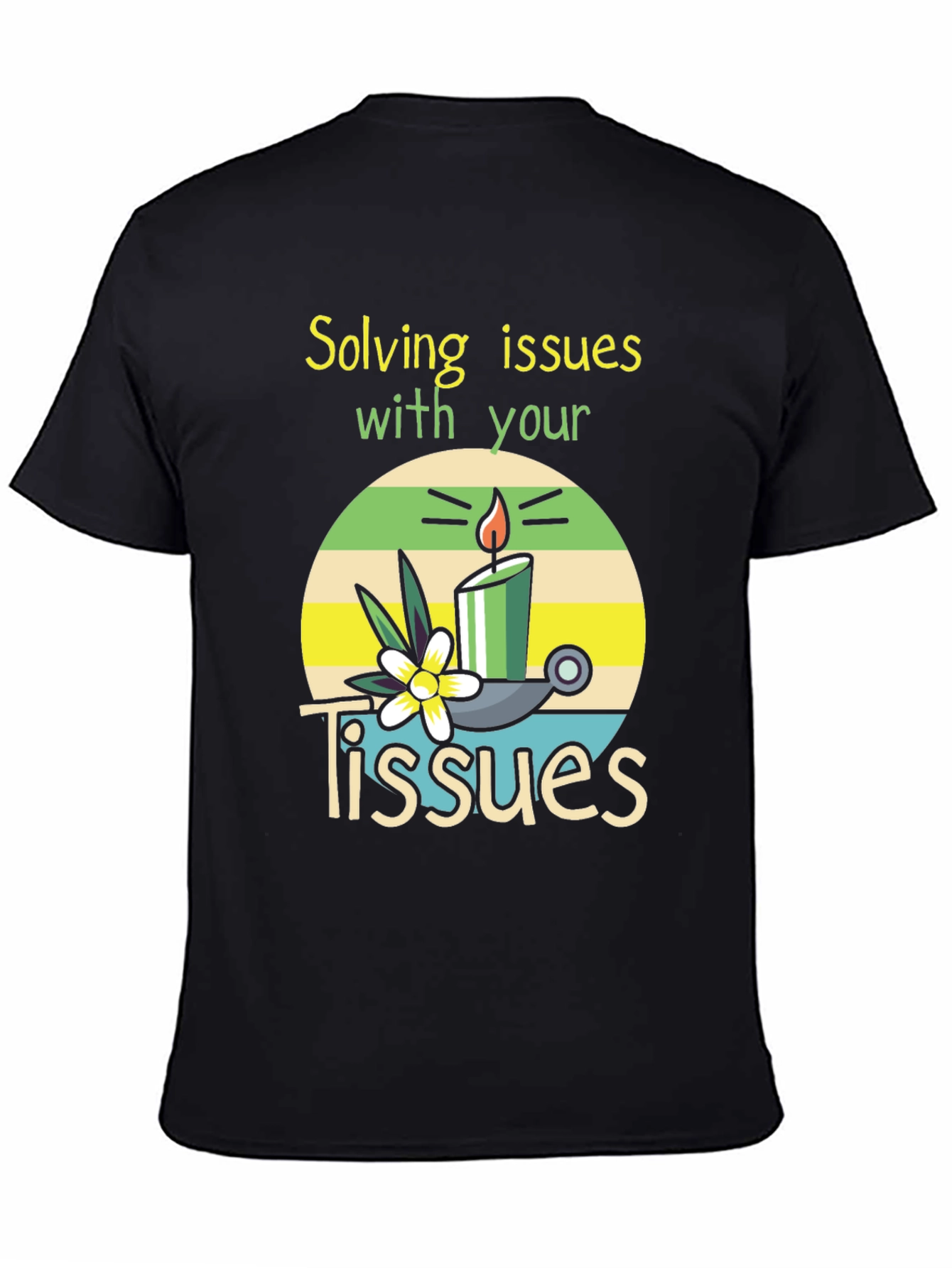 Black Solving Issues with Tissues T-Shirt view 4