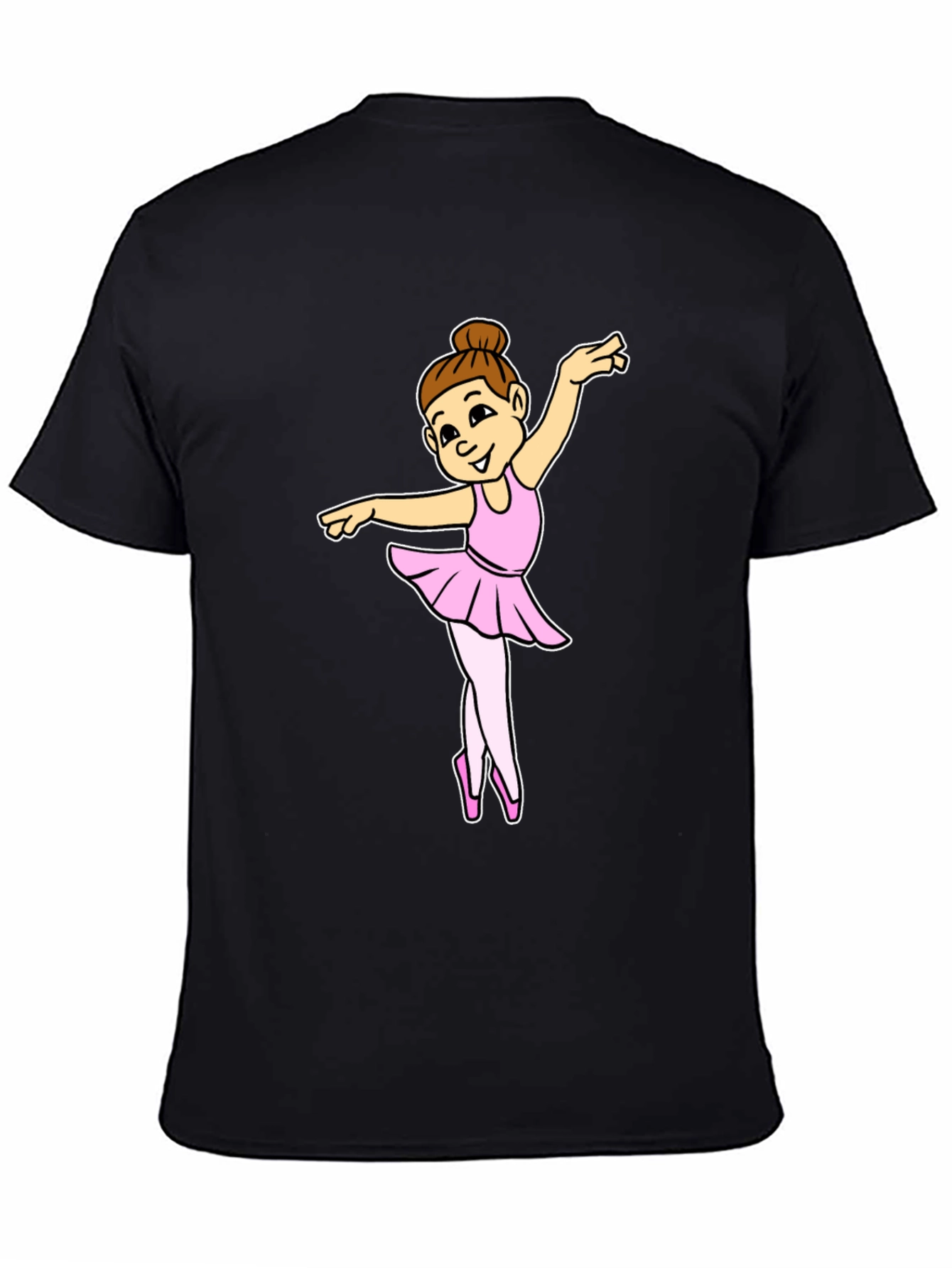 Black Ballerina Girl Black T-Shirt view 4