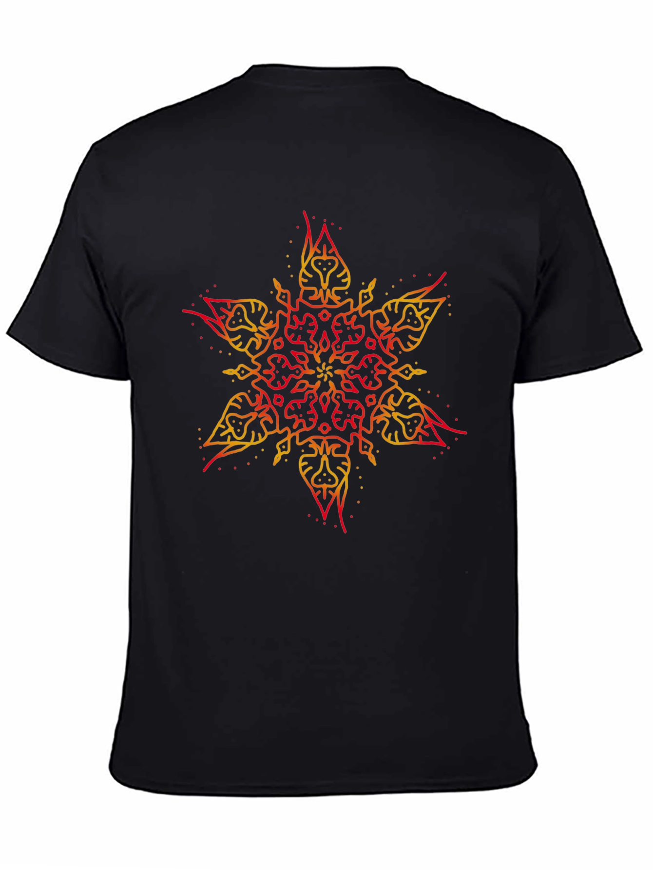 Black Tribal Star Graphic Black T-Shirt view 4