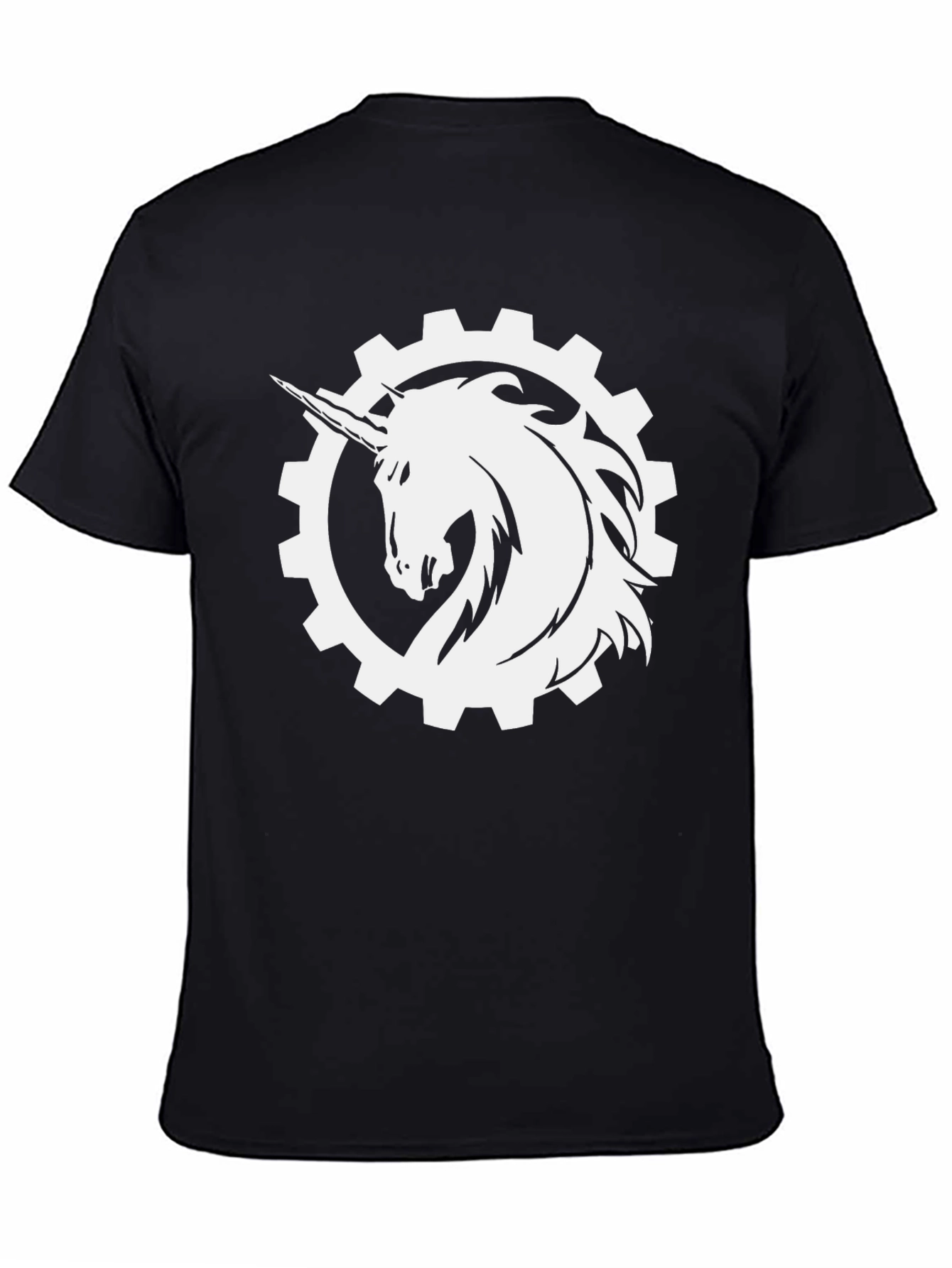 Black Unicorn Gear Graphic Tee - Black Cotton Casual Shirt view 4