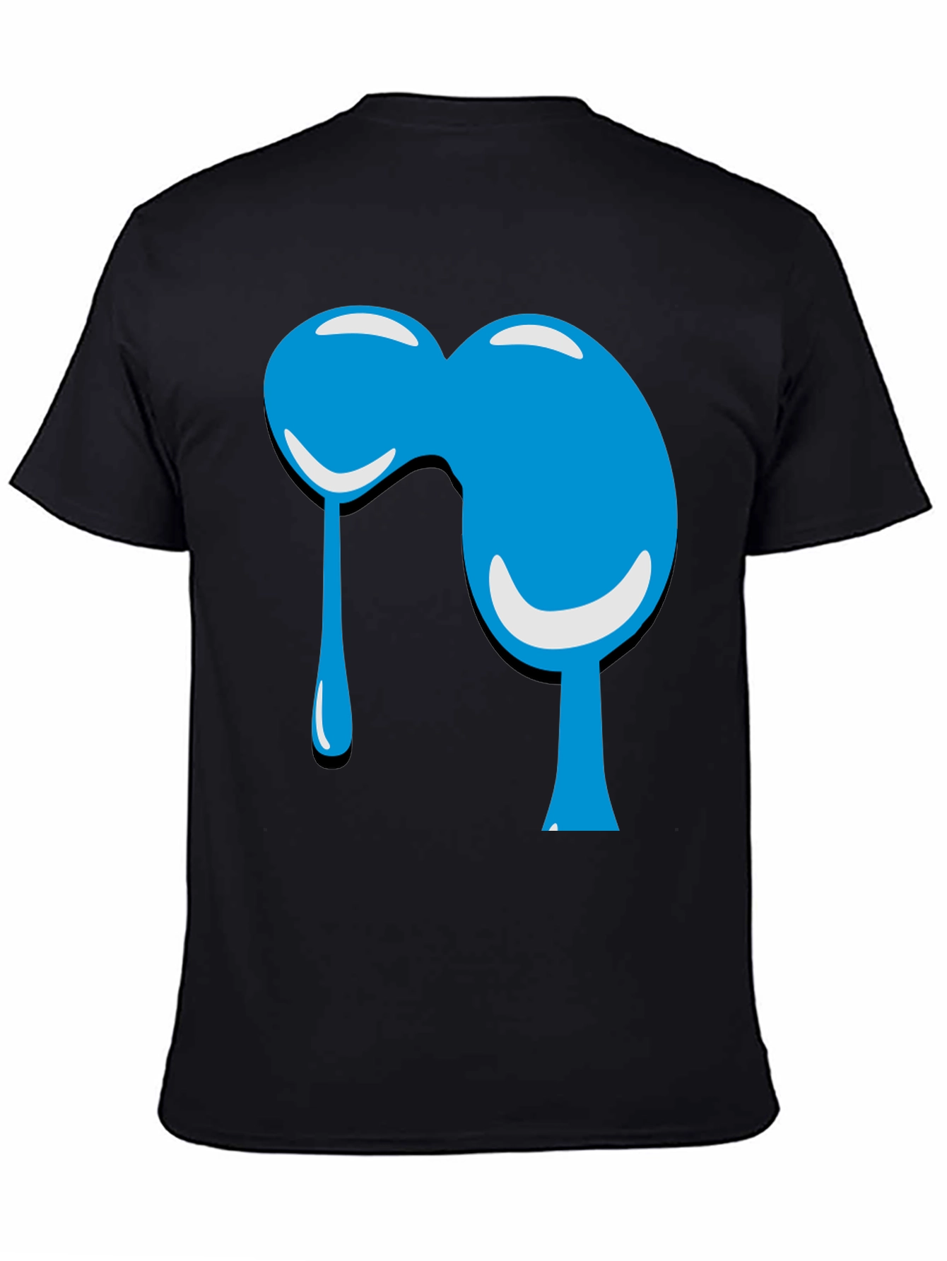 Black Blue Blob Graphic Black T-Shirt view 4