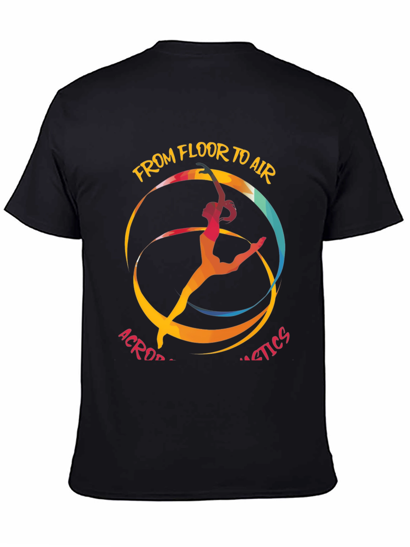 Black Acrobatics T-Shirt: From Floor to Air Graphic Tee view 4